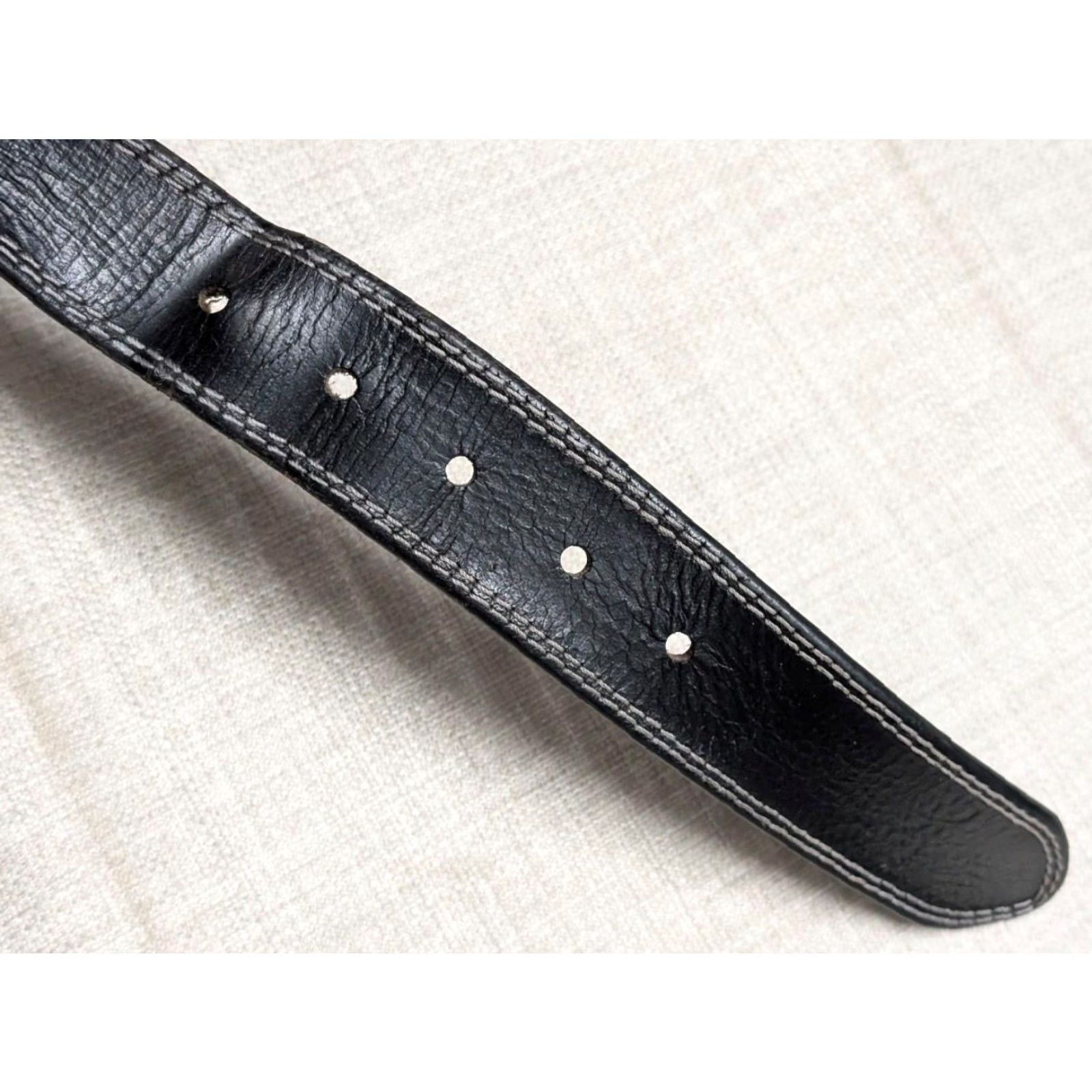 Vintage VINTAGE Browning belt 46 leather Cowhide full grain STITCHED black 1-3/8" belt Regular Mens Belt Size 46 - 7 Thumbnail