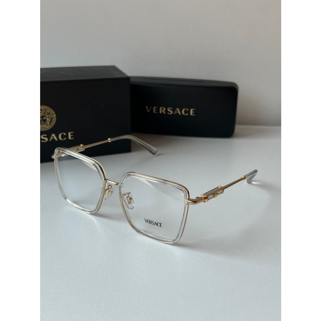 Versace NEW Versace VE1294D Clear Gold Square Eyeglasses Frames Size ONE SIZE - 5 Thumbnail