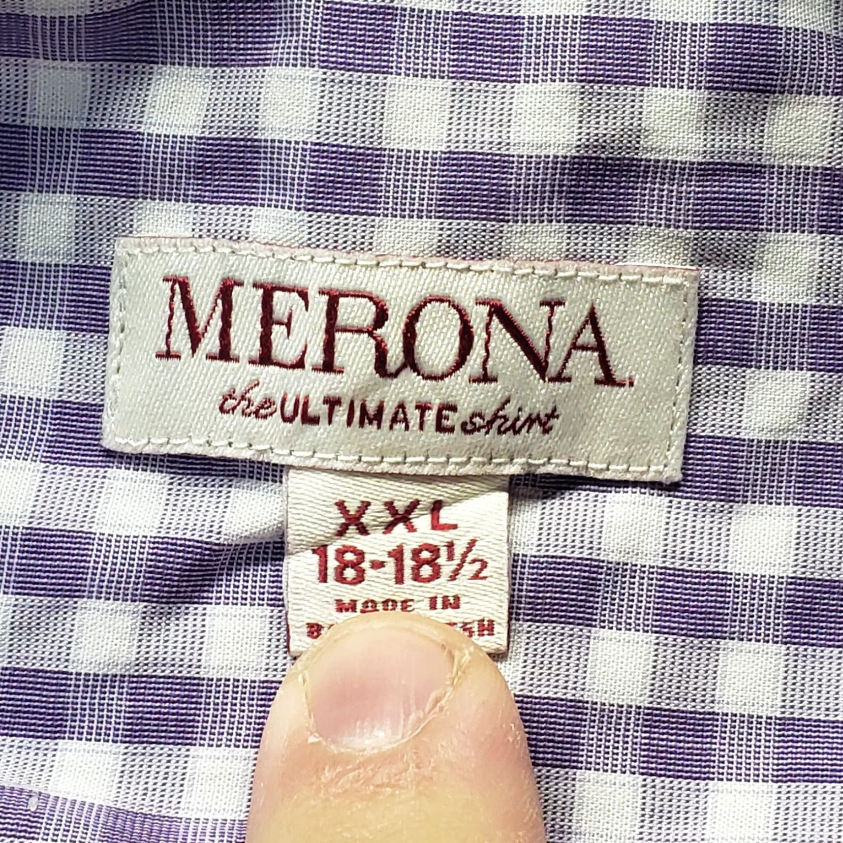 Merona Merona Purple Plaid Shirt Men 2XL Long Sleeve Button-Up Cotton 100% Adult Size 2XL Mens 2X-Large Size US XXL / EU 58 / 5 - 3 Thumbnail