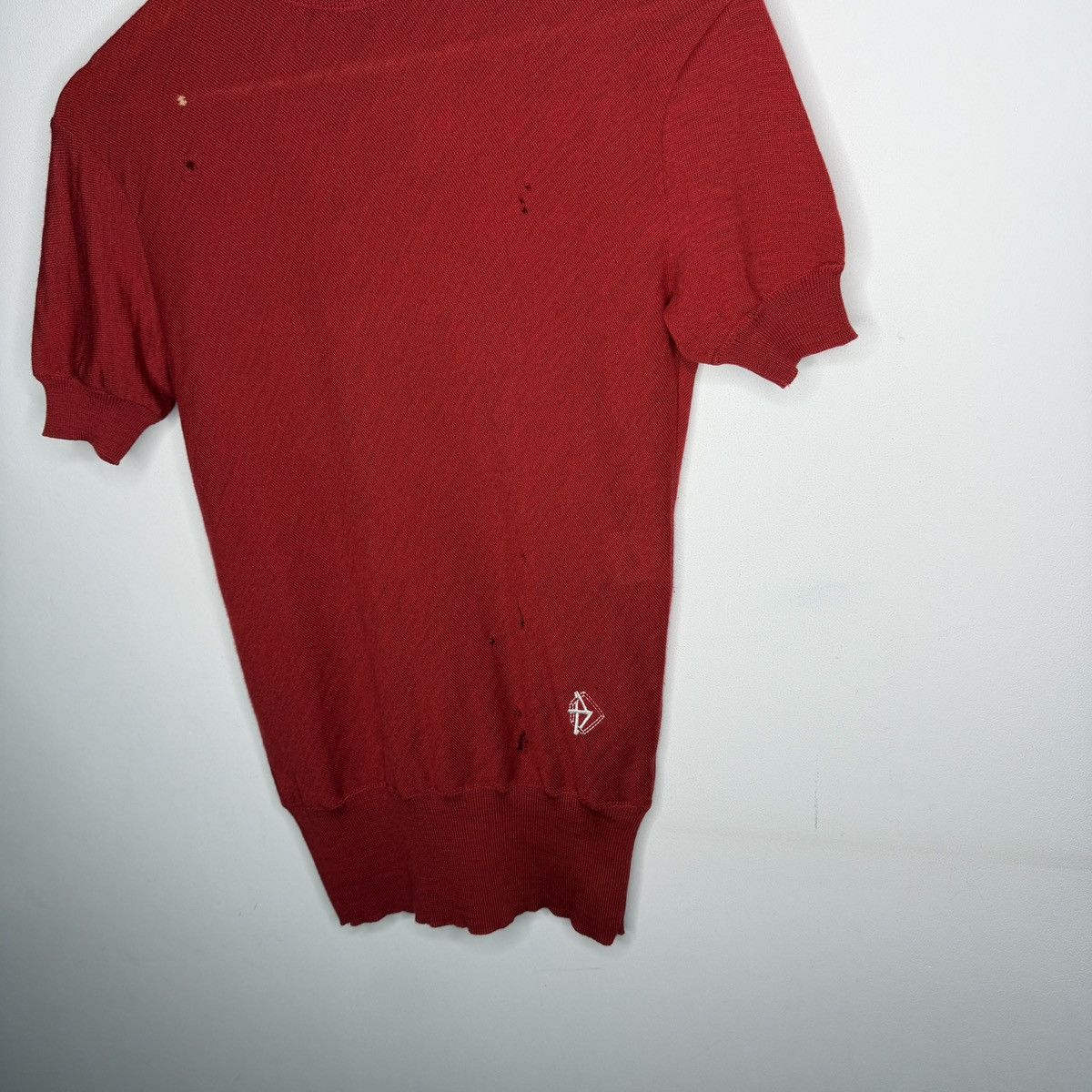 Balenciaga Balenciaga Knit Top Turtleneck Wool Red Distressed Size M / US 6-8 / IT 42-44 - 2 Thumbnail