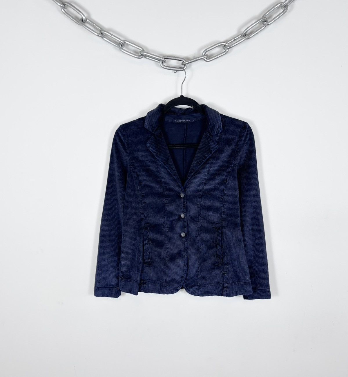 Transit Transit Par Such NWT Women’s Blue Corduroy Blazer Jacket Size L / US 10 / IT 46 - 1 Thumbnail
