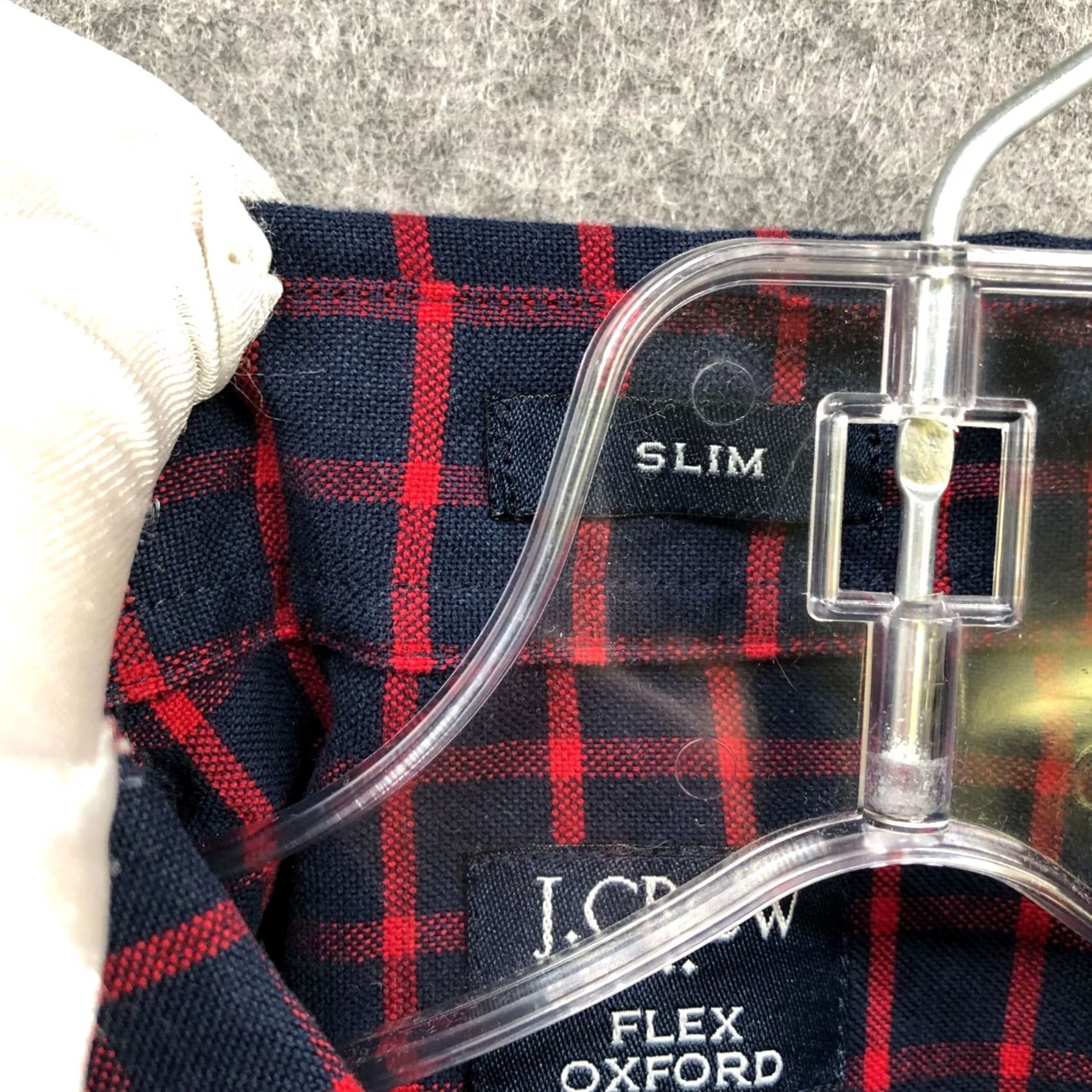 J.Crew J.CREW Flex Oxford Shirt Mens S Slim Fit Long Sleeve Navy Blue Red Check Plaid Shirt Size US S / EU 44-46 / 1 - 6 Thumbnail