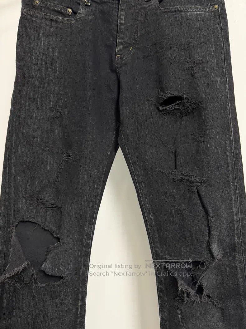 Saint Laurent Paris Saint Laurent Paris Black mud-stained distressed denim jea Size US 29 - 3 Thumbnail