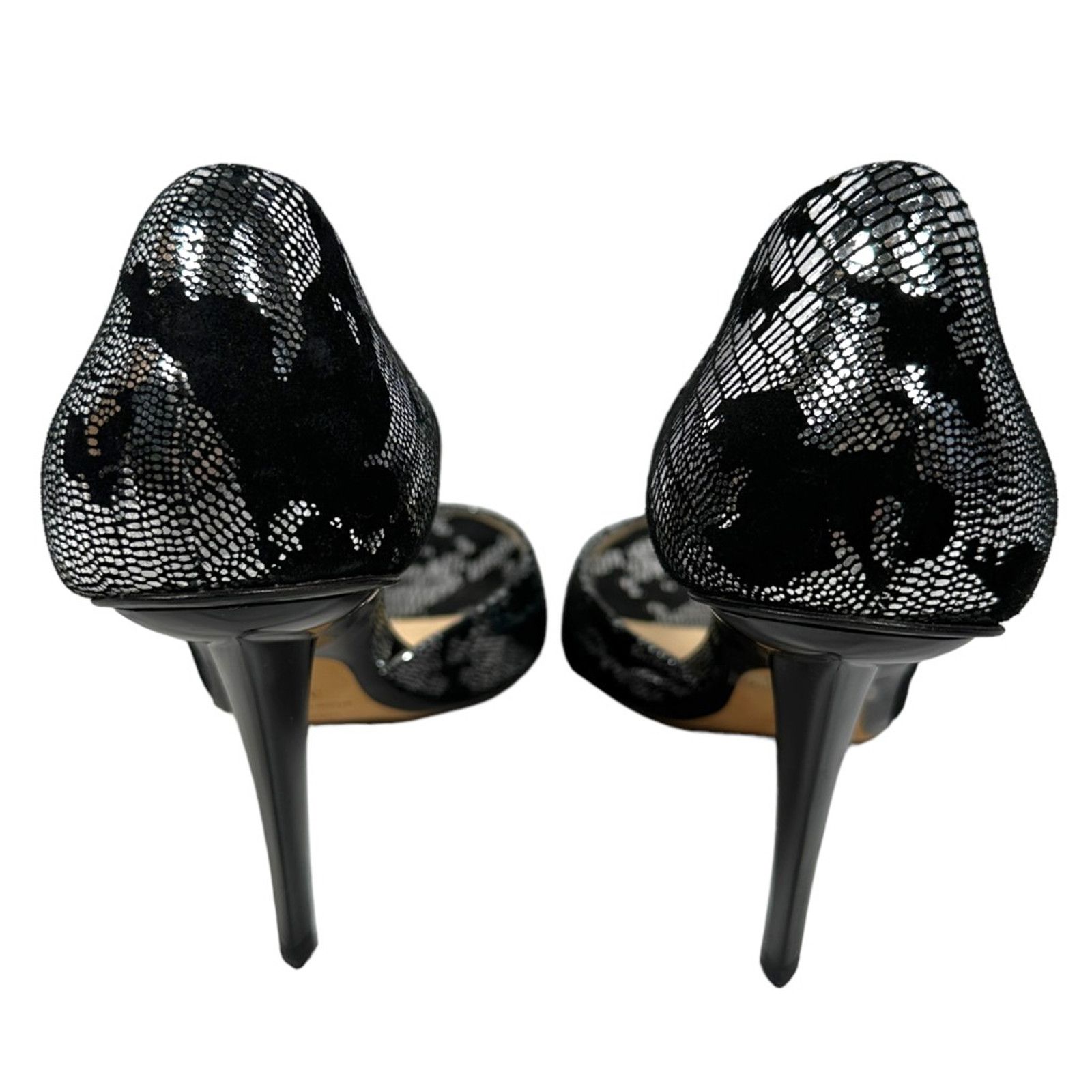 Jimmy Choo Jimmy Choo Gino Heels Pumps Black Metallic Snakeskin 35.5 Size US 5.5 / IT 35.5 - 6 Thumbnail