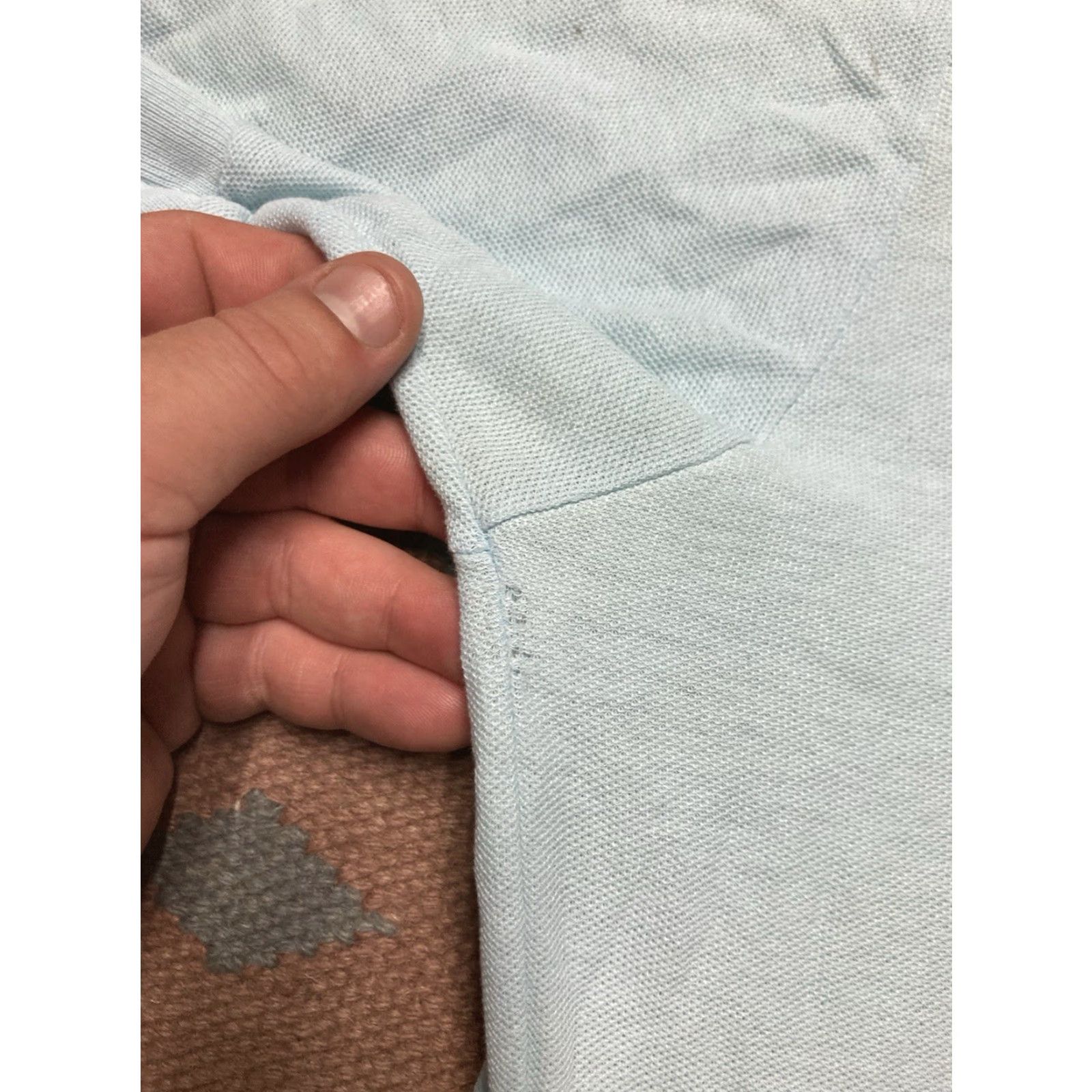 Vintage VINTAGE 90s short sleeve polo shirt paint stained worn light blue adult large Polo Shirt Mens Large 90s Size US L / EU 52-54 / 3 - 7 Thumbnail
