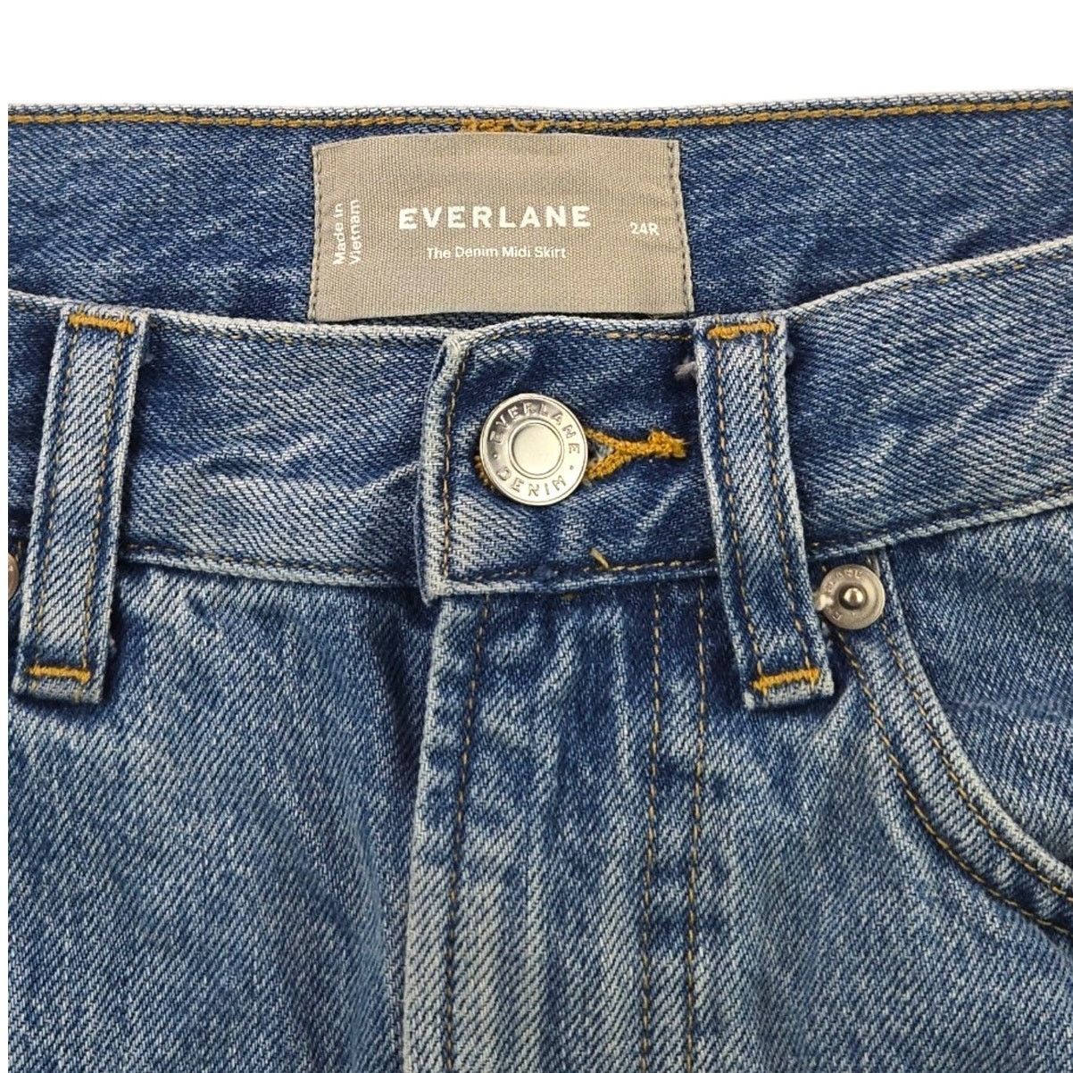 Everlane Everlane | The Mid-Way Midi Denim Skirt | Size 24 Size 24" / US 00 / IT 34 - 4 Thumbnail