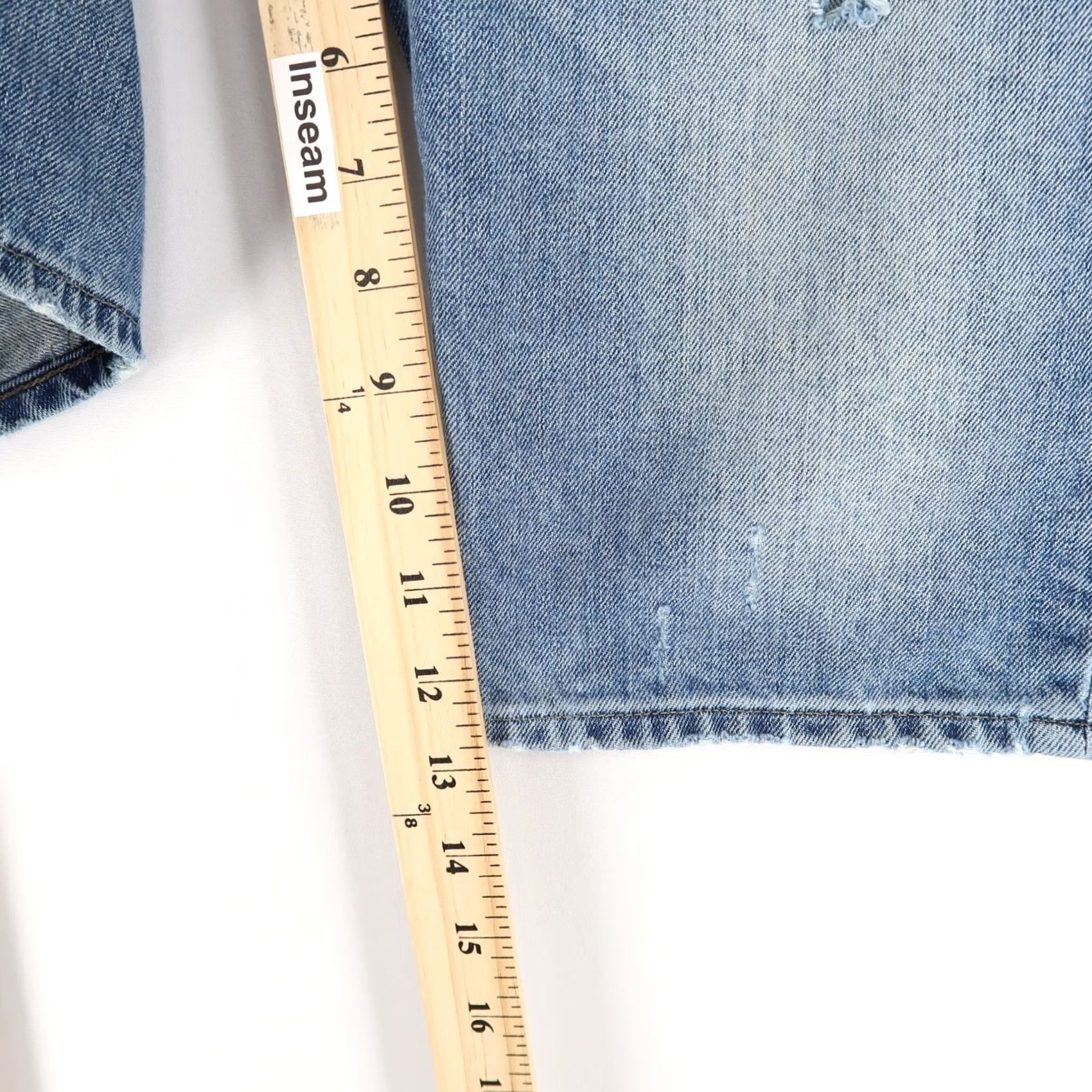 Allsaints AllSaints Mens Savage Fuse Jean Shorts 30 Blue Button Fly Distressed Denim Size US 30 / EU 46 - 7 Thumbnail