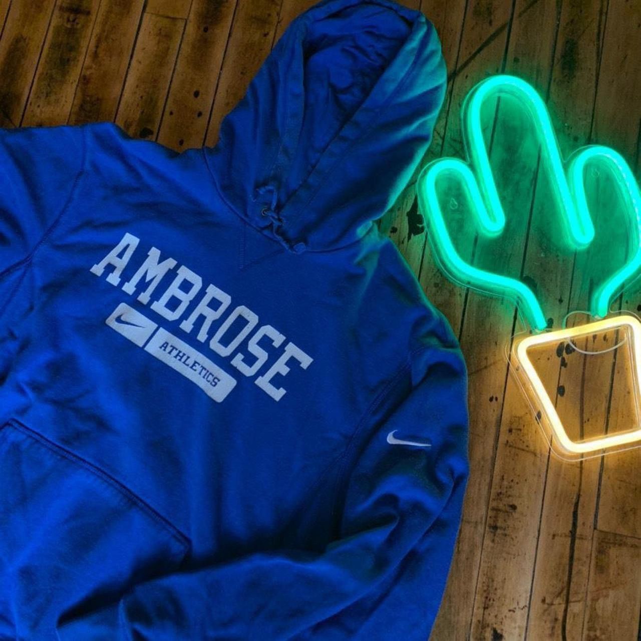 Nike × Vintage Vintage Y2K blue Nike Hoodie Size US L / EU 52-54 / 3 - 1 Thumbnail