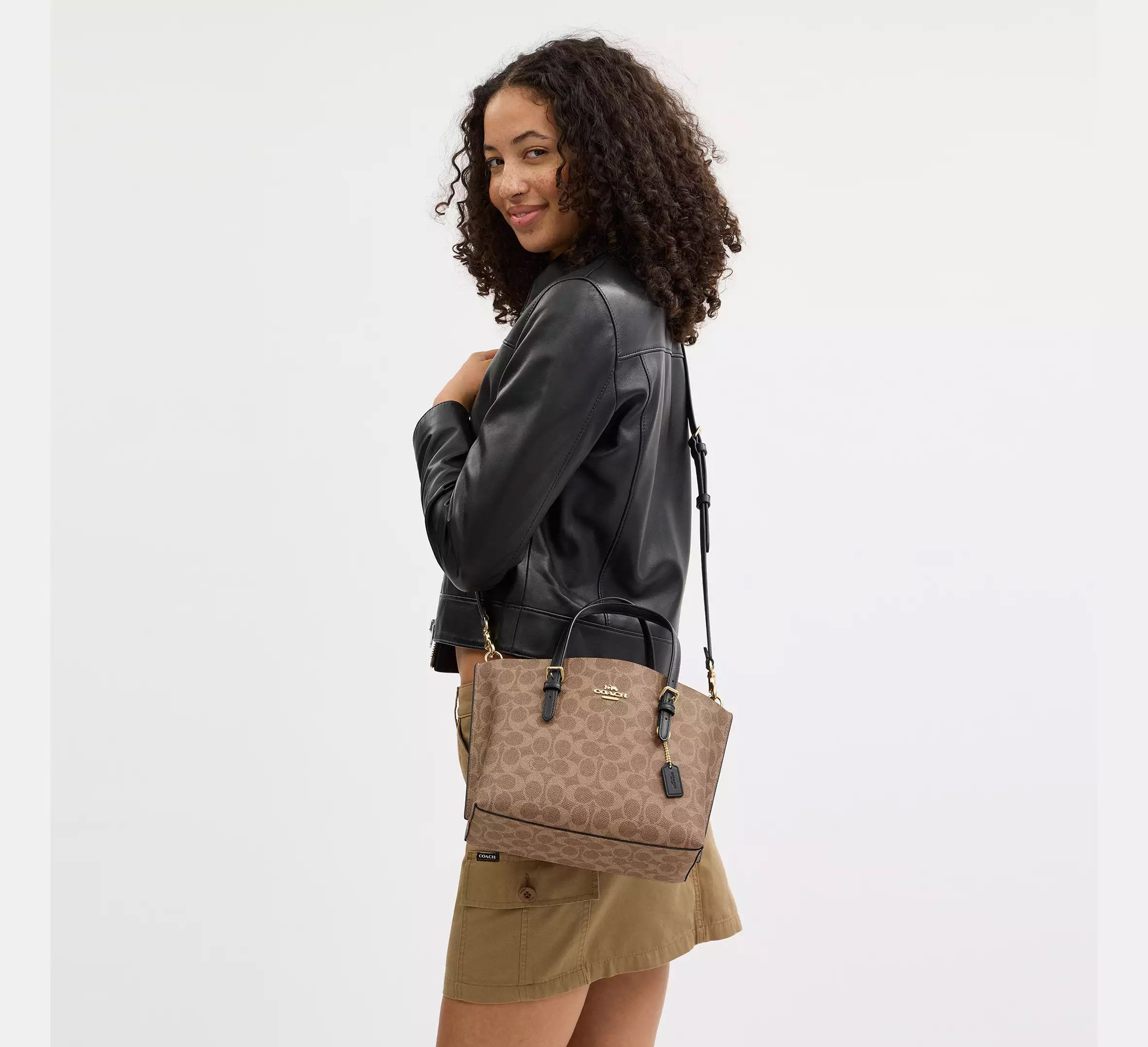 Coach Mollie Tote Bag 25 In Signature Canvas CV965 Size ONE SIZE - 3 Thumbnail