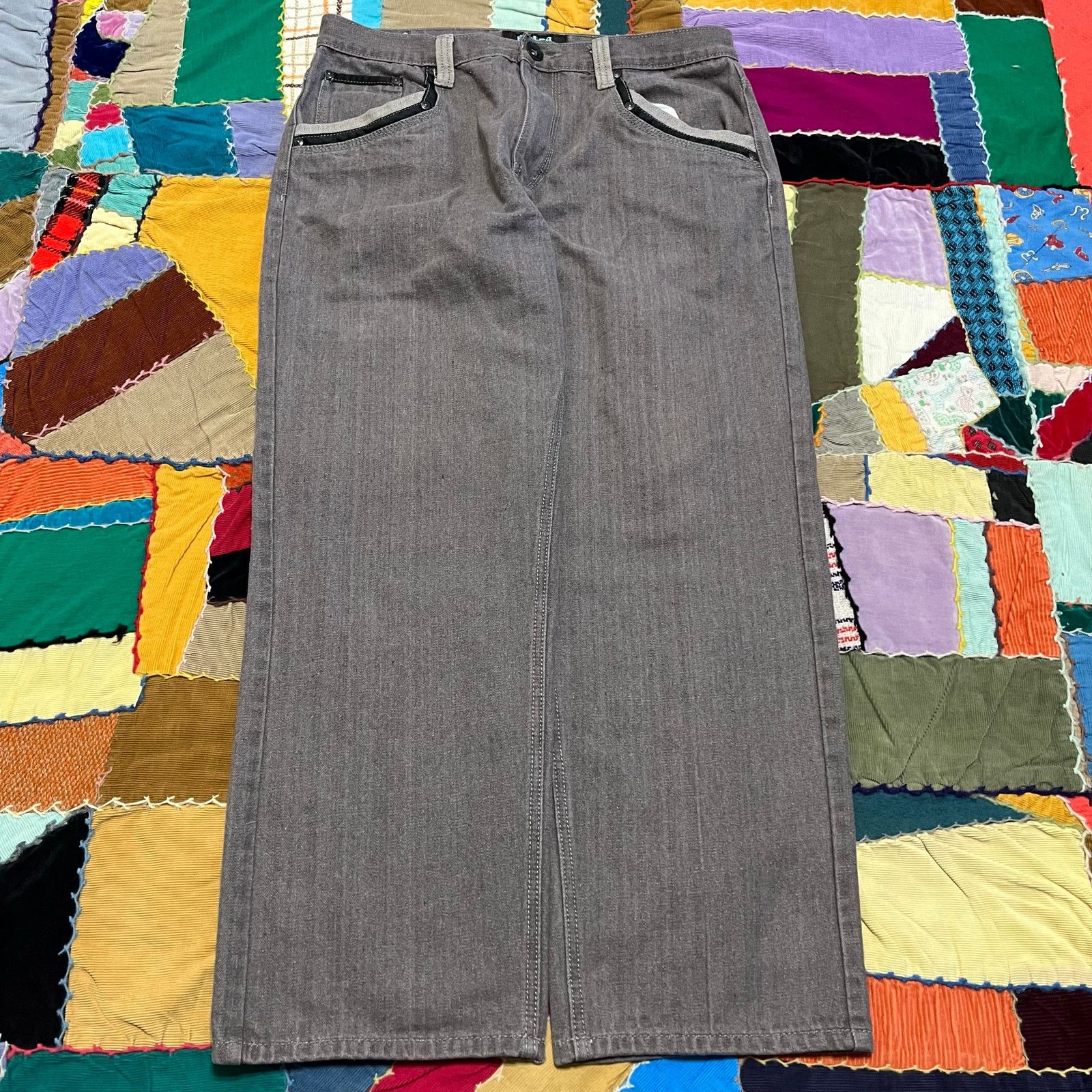 Other Raiders 2000s Baggy Skater Style Grey Jeans 34Wxx30L Size US 34 / EU 50 - 2 Thumbnail