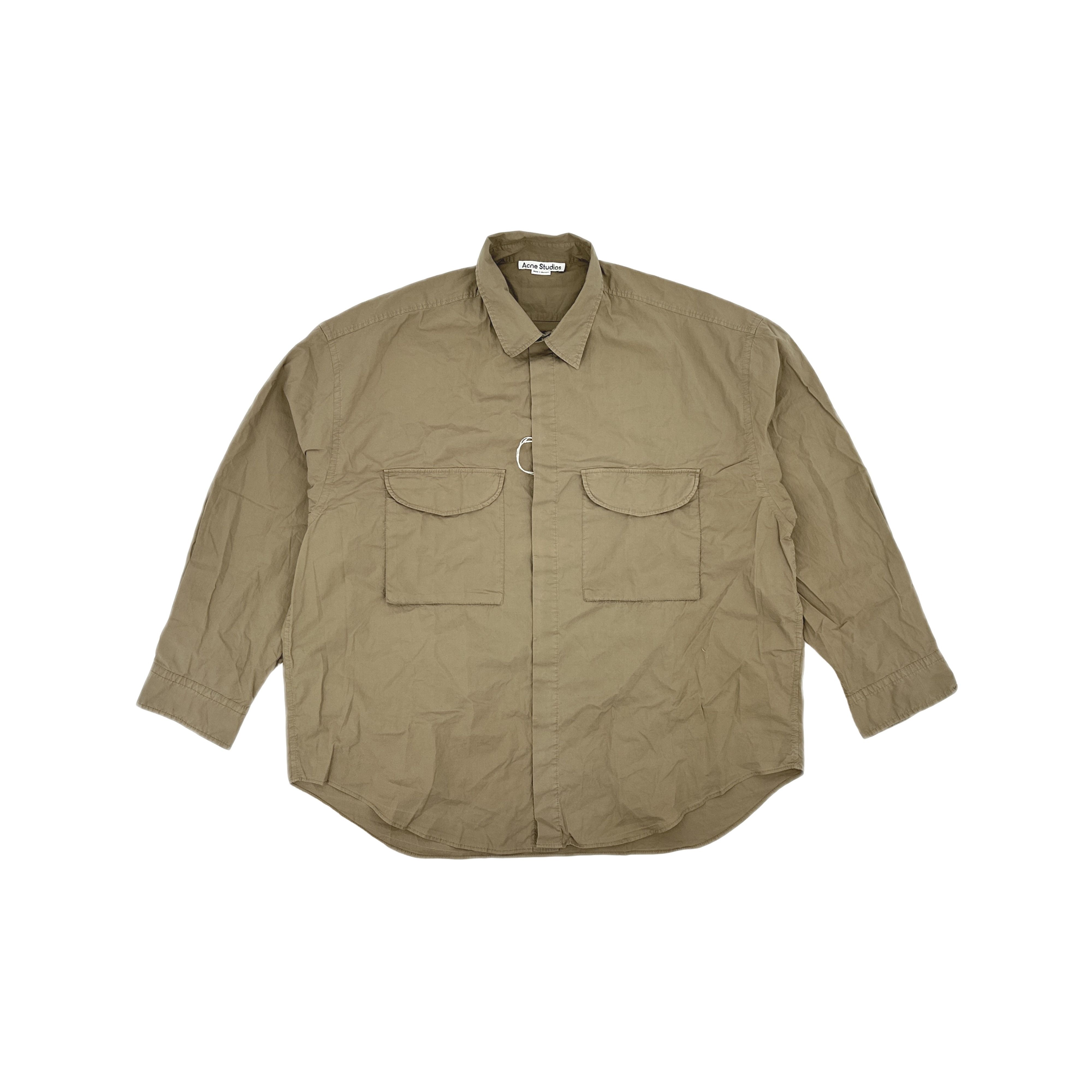 Acne Studios Acne Studios Taupe Brown Button Up Shirt 50 Size US M / EU 48-50 / 2 - 1 Thumbnail