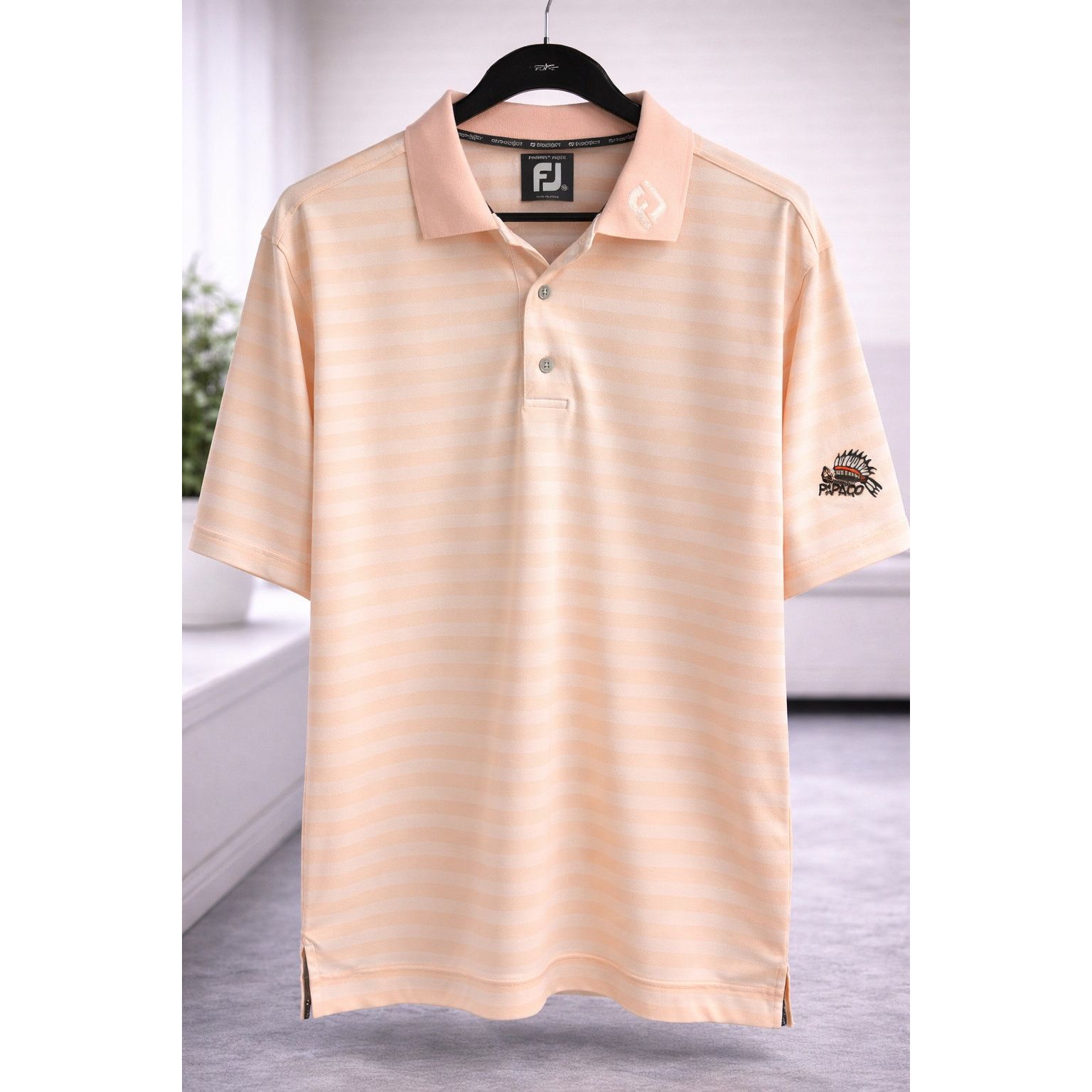 Footjoy FootJoy FJ ProDry Pique Golf Polo Shirt XL Peach Stripe Size US XL / EU 56 / 4 - 1 Thumbnail
