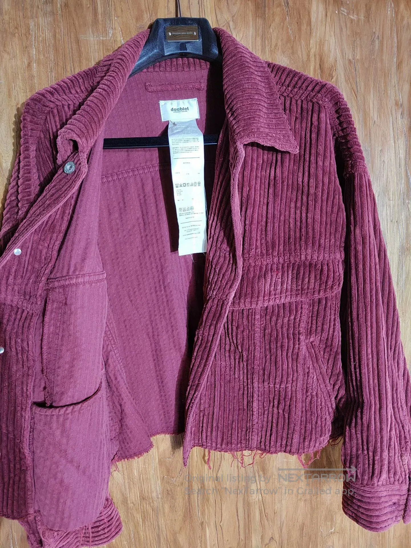 Doublet Doublet Corduroy Jacket in Burgundy. Size US M / EU 48-50 / 2 - 4 Thumbnail