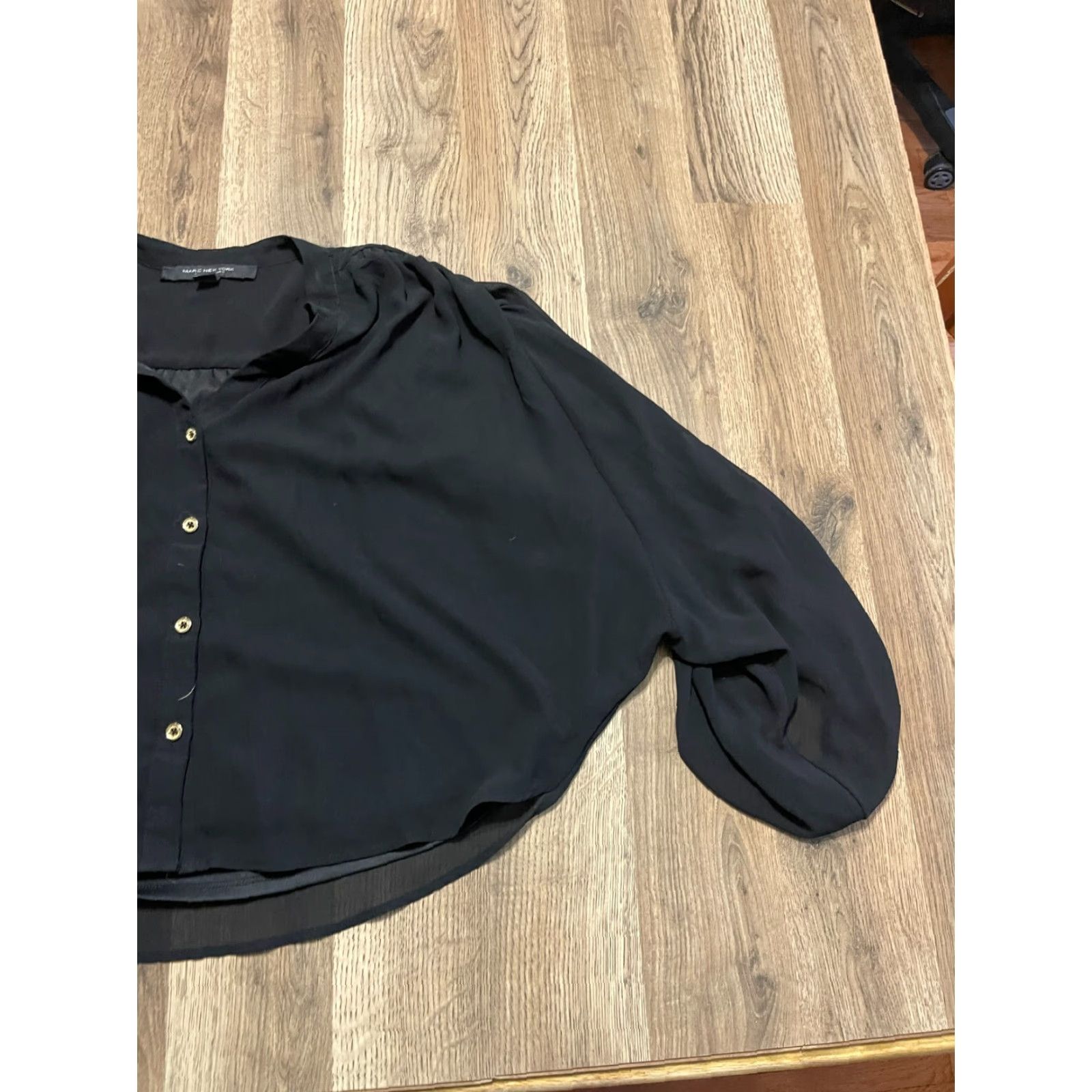 Vintage Marc New York Shirt Women's Size Small Black Button Up Long Sleeve Crop Size S / US 4 / IT 40 - 4 Thumbnail