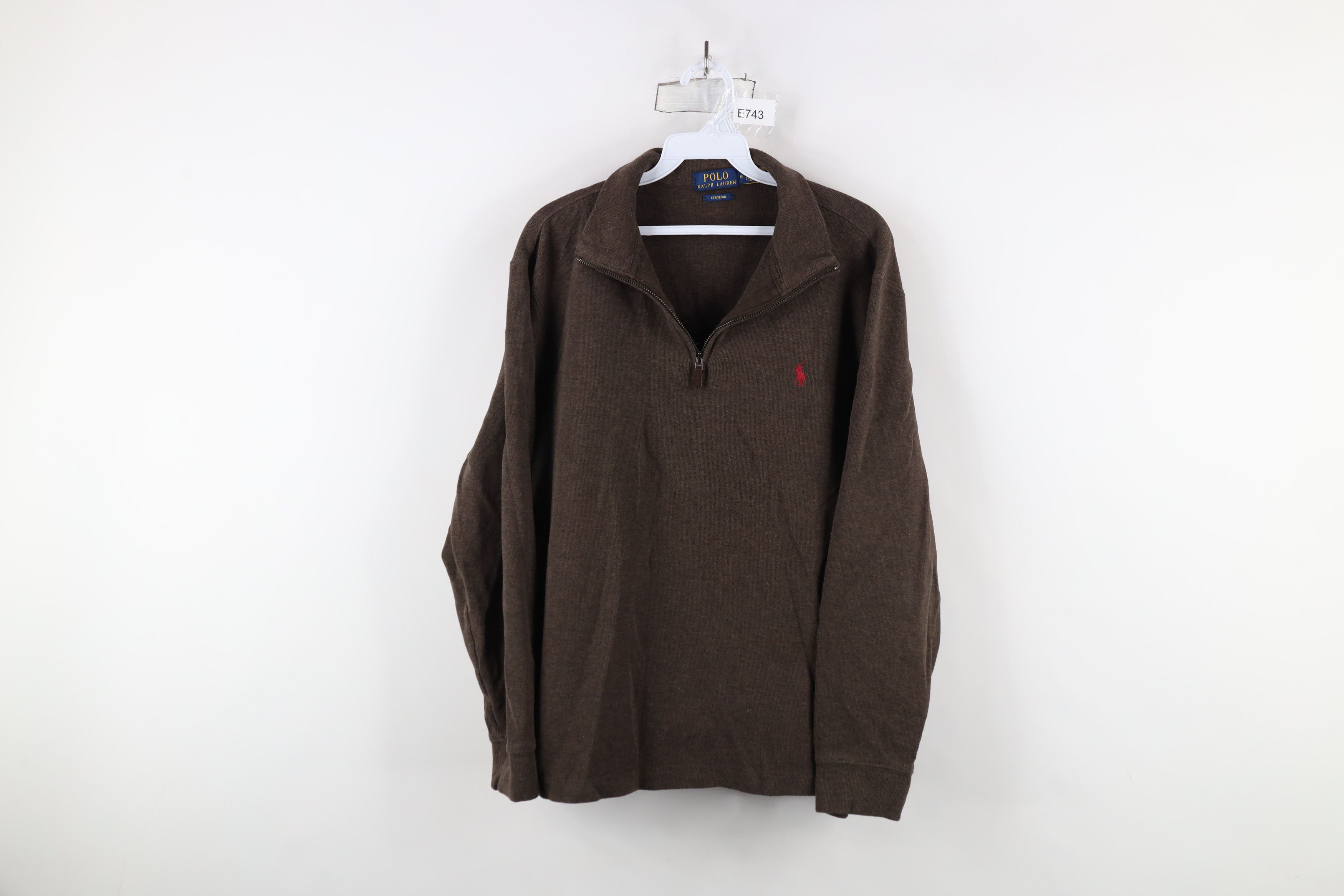 Ralph Lauren × Vintage Vintage Ralph Lauren Estate Rib Ribbed Knit Half Zip Sweater Size US M / EU 48-50 / 2 - 1 Thumbnail