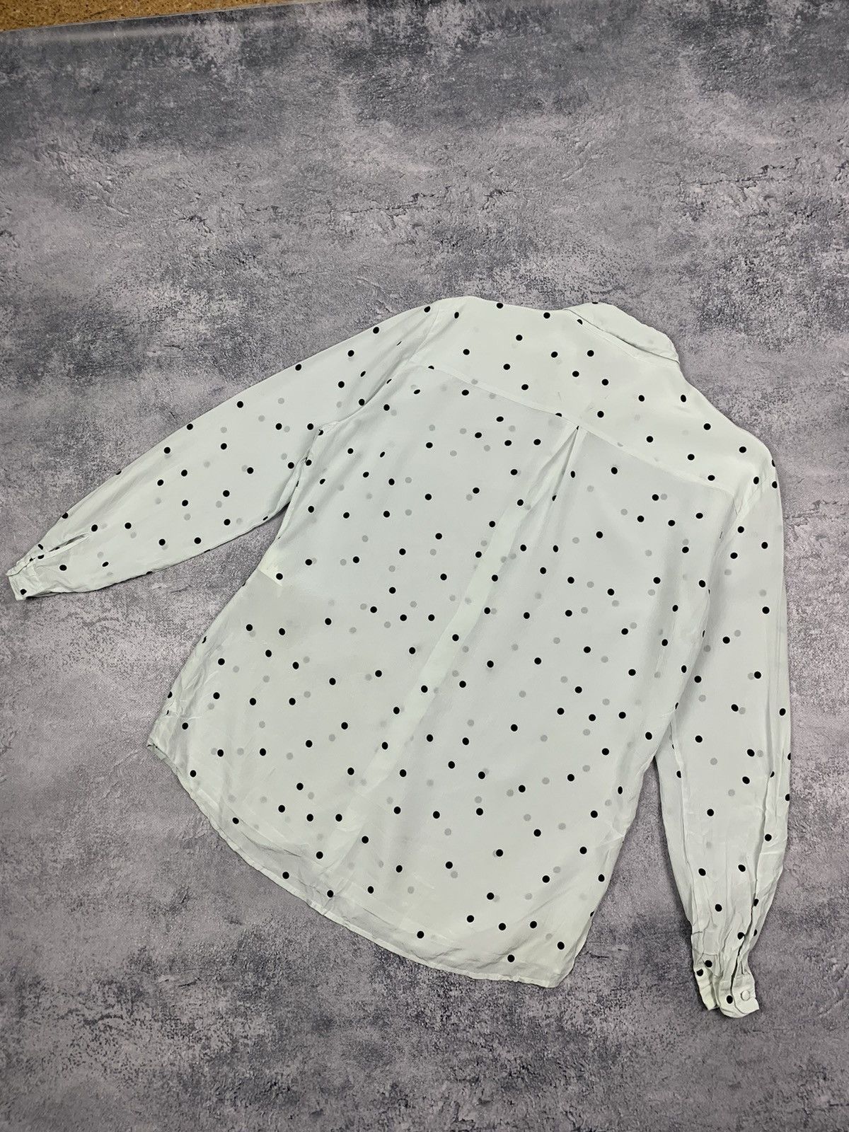 Sezane Sesane Polka Dot Silk Ladies Blouse Shirt Button-Up White Size S / US 4 / IT 40 - 15 Thumbnail