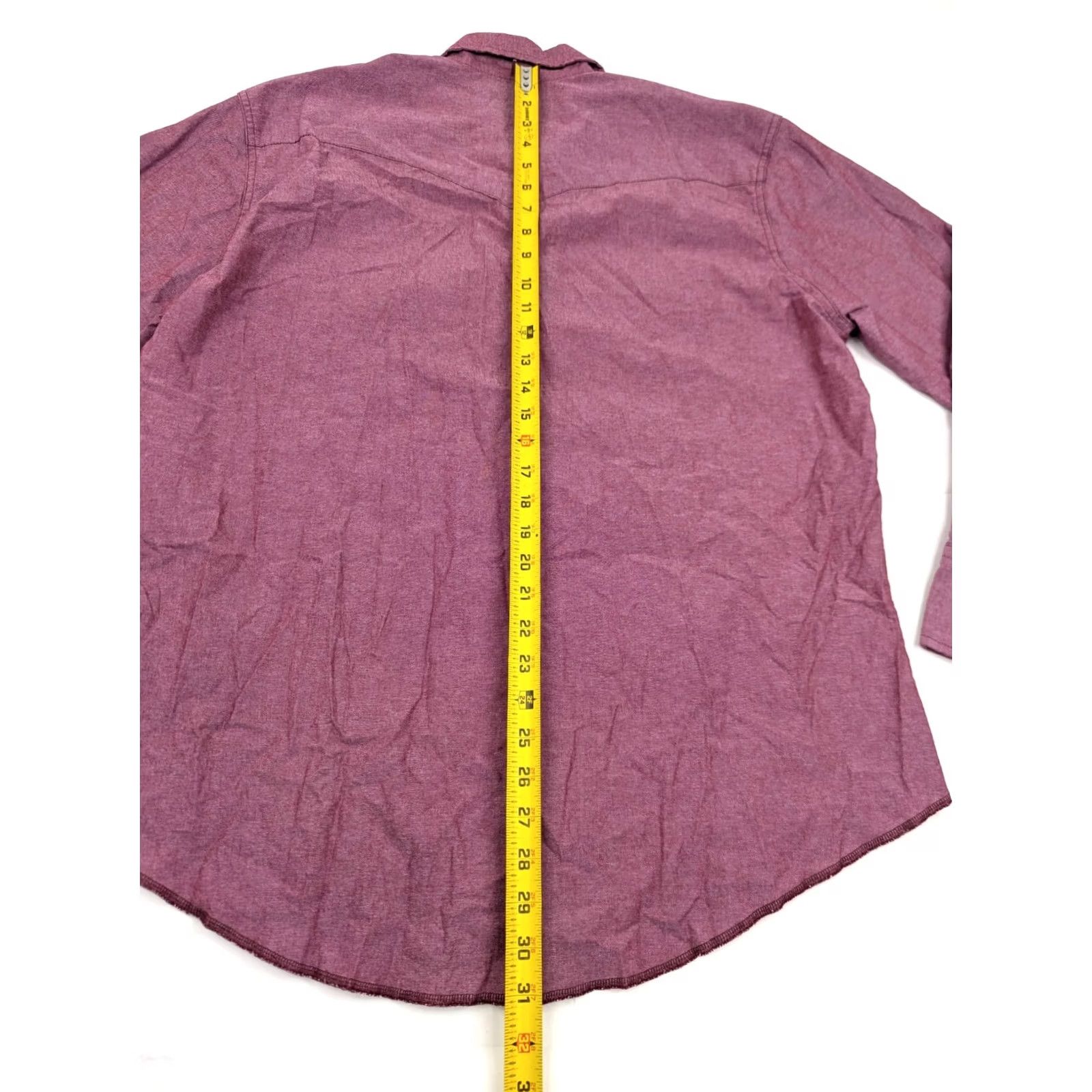 Wrangler Vtg Wrangler Brushpopper Pearl Snap Shirt Men XL Heather Red Western Long Sleeve Size US XL / EU 56 / 4 - 7 Thumbnail