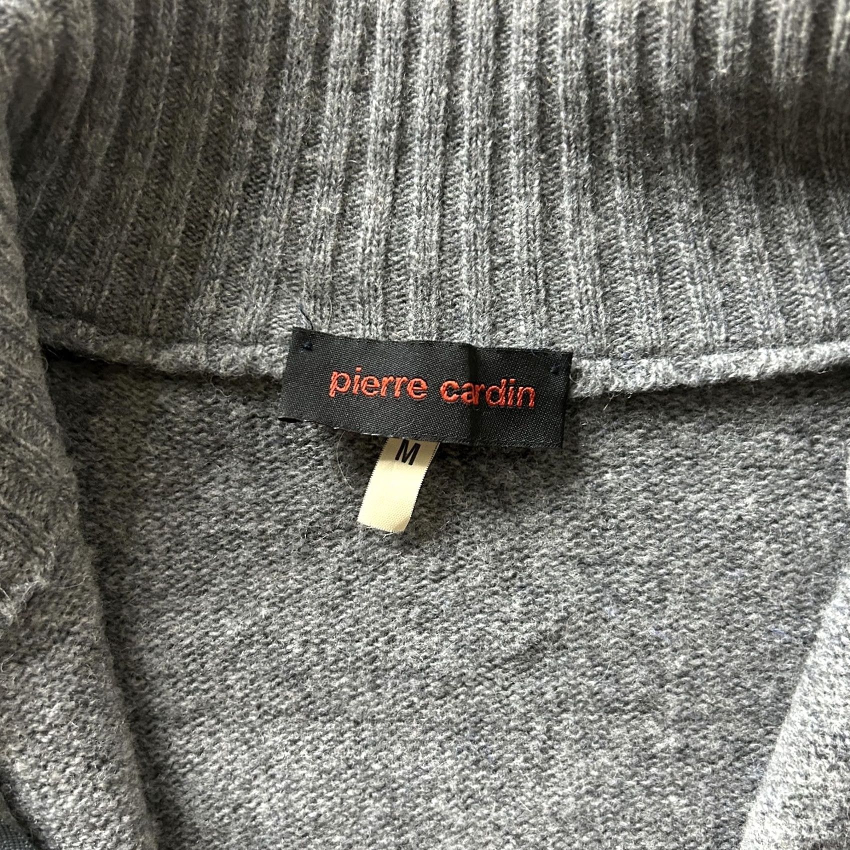 Pierre Cardin VINTAGE Pierre Cardin Sweater Mens M Gray Full Zip Mock Neck Elbow Patch Size US M / EU 48-50 / 2 - 2 Thumbnail