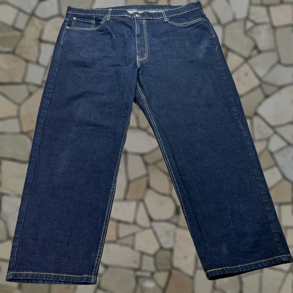 Levi's Levi's 550 Relaxed Jeans Mens W44 L29 Blue Denim Dark Wash Stretch Tapered 550 Jeans Size US 39 - 1 Thumbnail