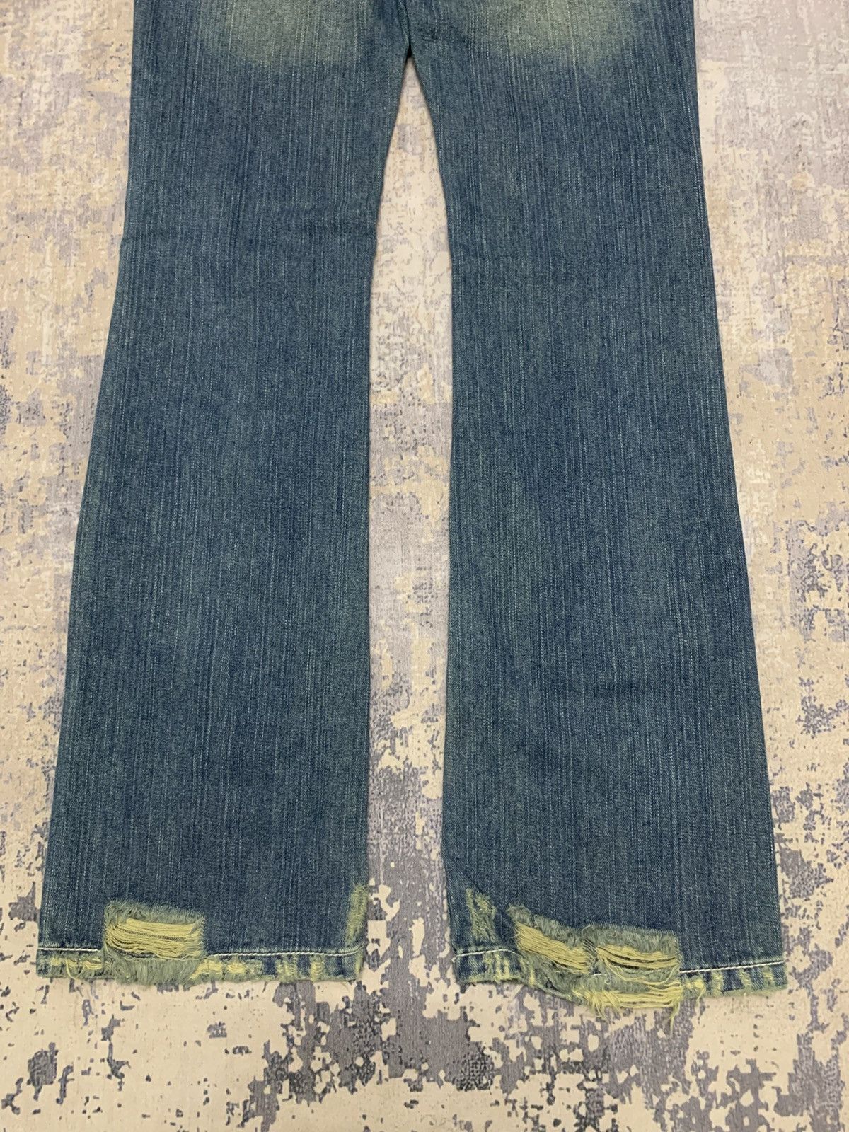 Japanese Brand Spiga Y2K Distressed Bootcut Jeans Vintage Low Rise Denim Size US 29 - 8 Thumbnail