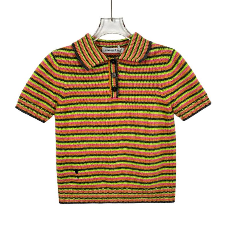 Dior Dior Colorful Wool Blend Short Sleeve Sweater 0089 Size XS / US 0-2 / IT 36-38 - 1 Thumbnail
