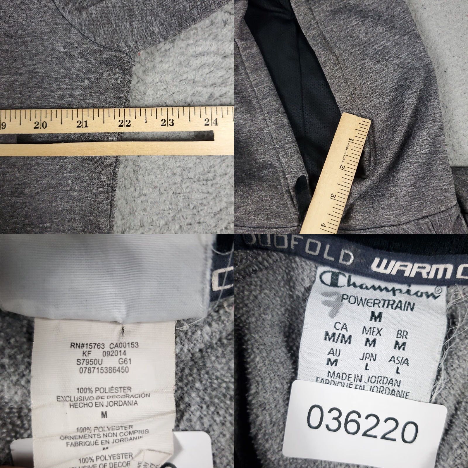 Champion Champion Hoodie Mens Medium Gray Casual Pullover Sweatshirt Fleece Size US M / EU 48-50 / 2 - 8 Thumbnail