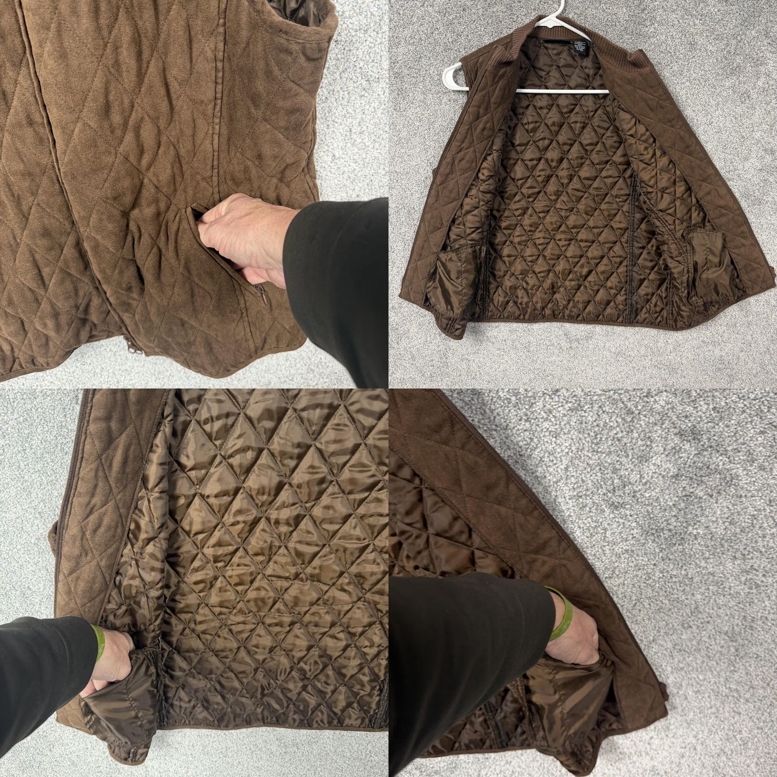 Vintage Relativity Vest L Brown Quilted Polyester Insulated Full Zip Pockets Womens Vintage: No Casual Outdoor Travel Vest Size L / US 10 / IT 46 - 8 Thumbnail