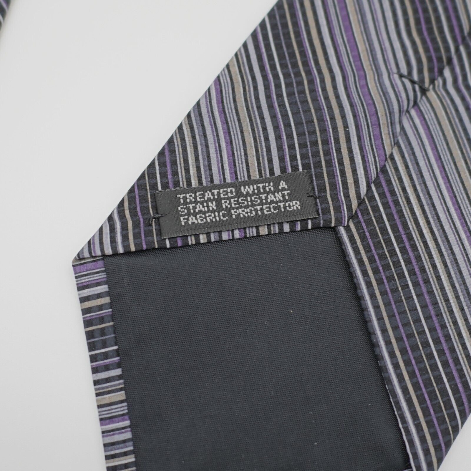 Van Heusen Van Heusen Black Purple Tan Striped Print Stain Resistant Wi Size ONE SIZE - 4 Thumbnail