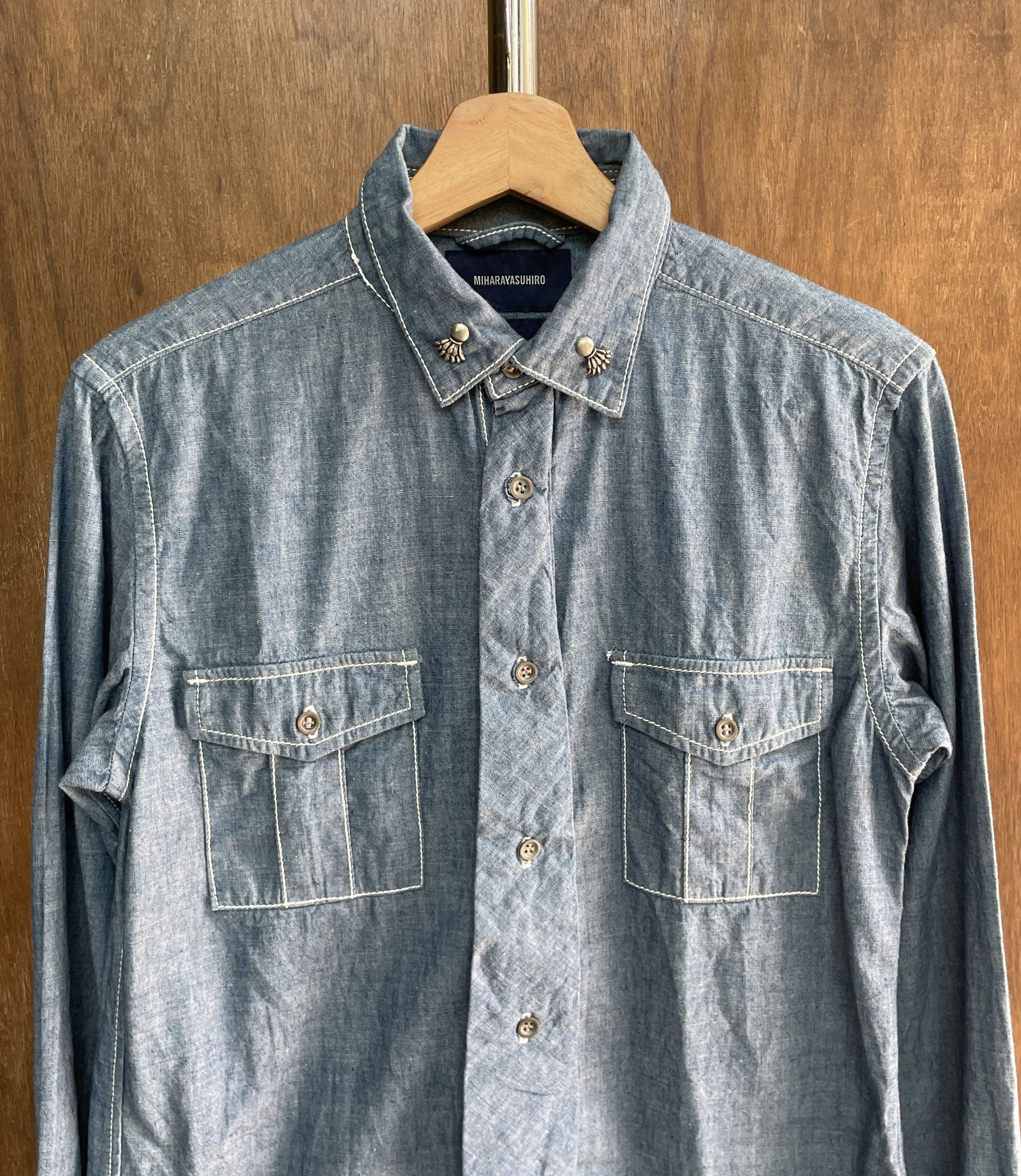 Maison MIHARA YASUHIRO Maison MIHARA YASUHIRO Vintage Denim Shirt Size US M / EU 48-50 / 2 - 2 Thumbnail
