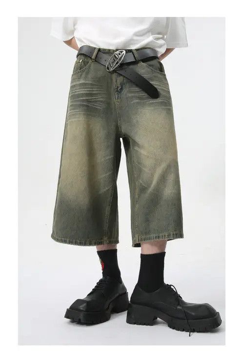 Other Vintage straight wide-leg distressed denim shorts Size US 32 / EU 48 - 1 Thumbnail