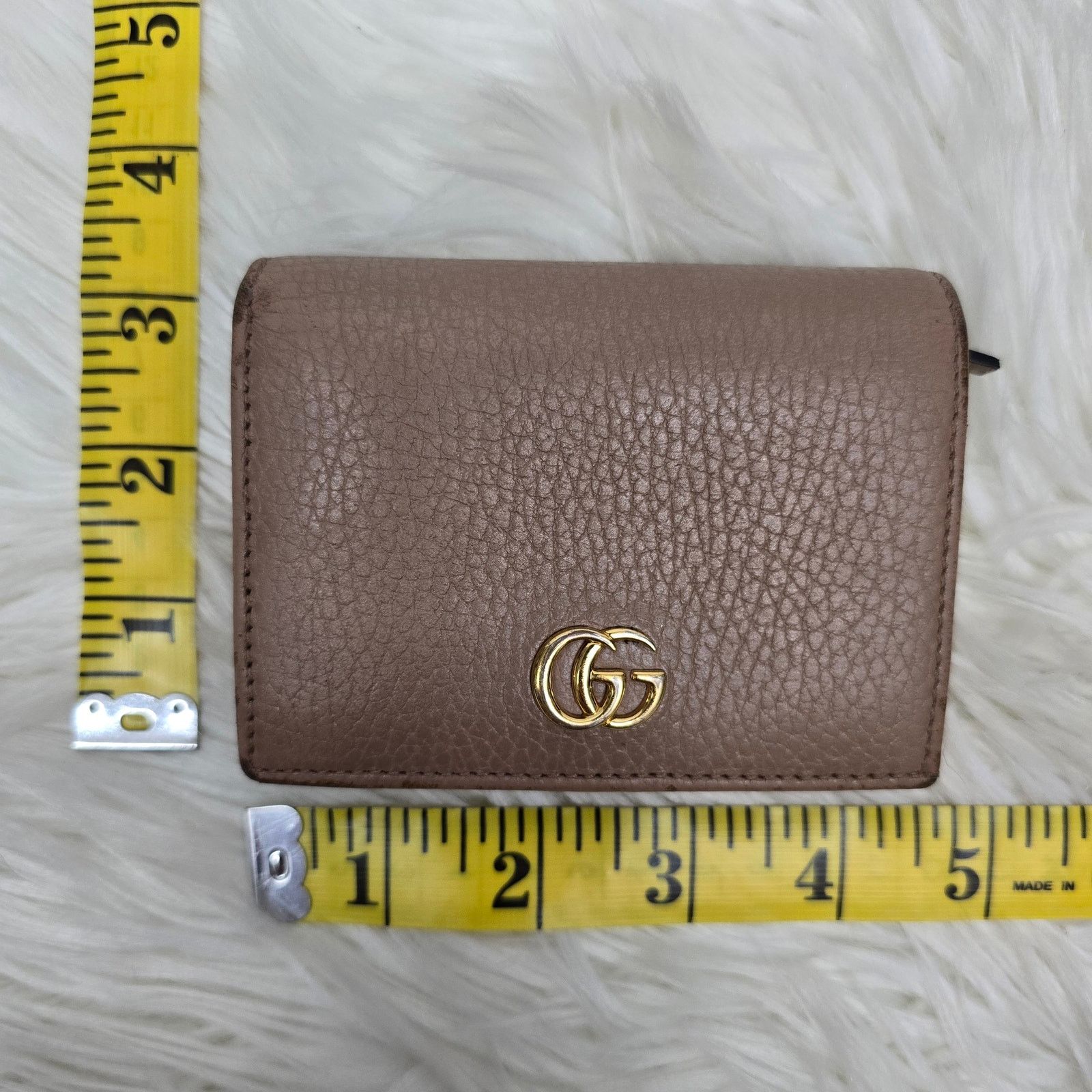 Gucci GG Marmont Compact Wallet Bifold Grained Leather
