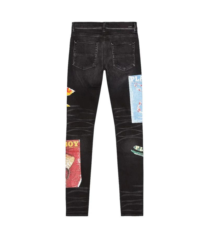Amiri o1gr1nt1124 Playboy Magazine Jeans in Aged Black Size US 33 - 2 Thumbnail