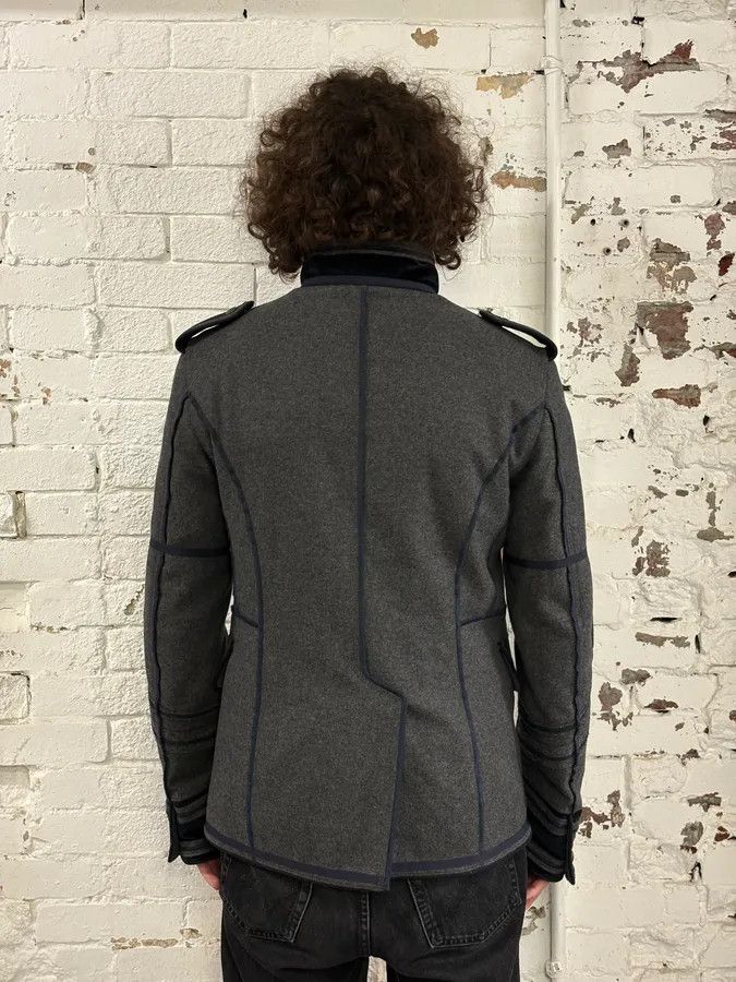 Dolce & Gabbana AW2009 Dolce & Gabbana Grey & Navy Napoleon Officer Wool Jacket Size 42R - 4 Thumbnail