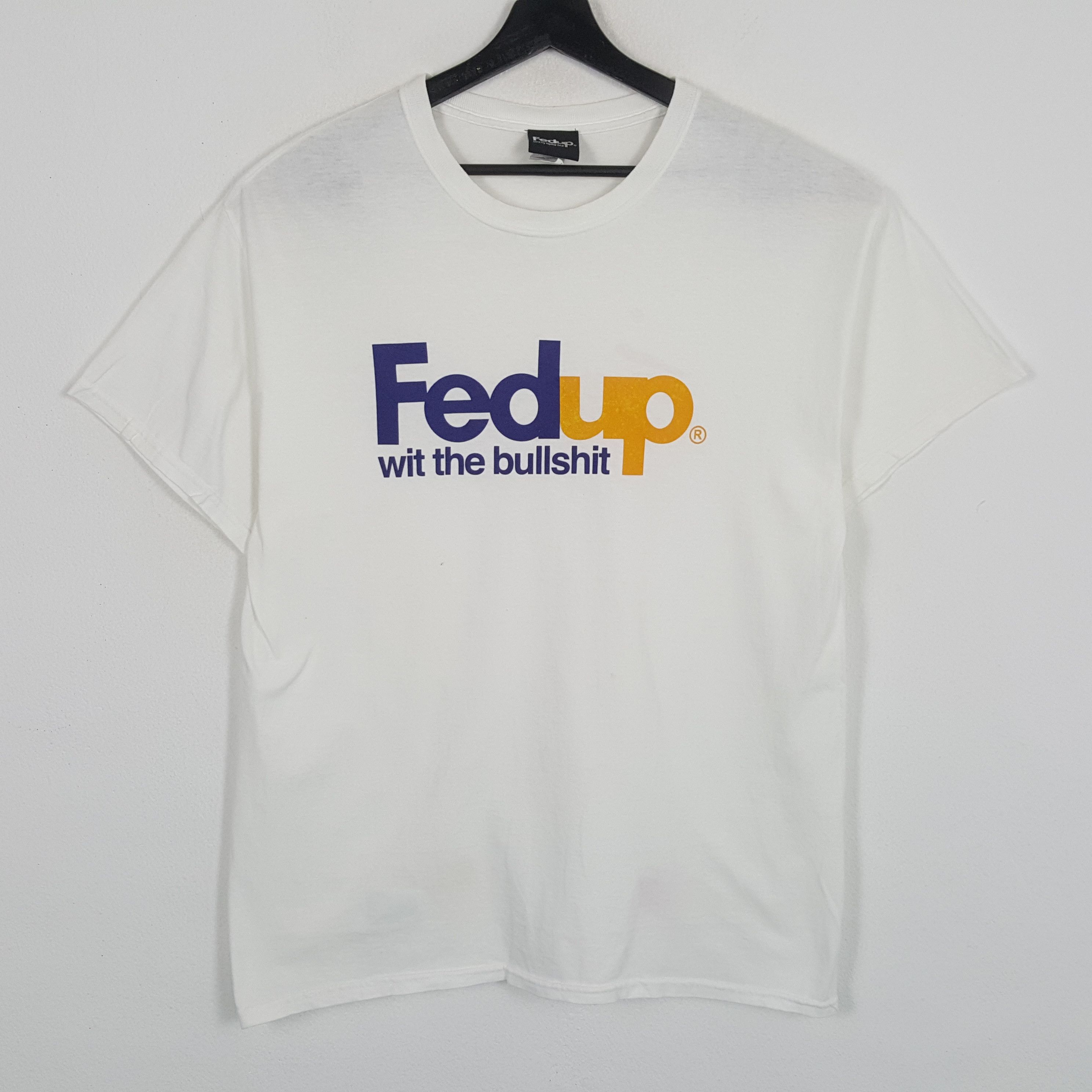 Vintage FEDUP Parody FedEx Logo Style Tshirt Streetwear Size US L / EU 52-54 / 3 - 1 Thumbnail