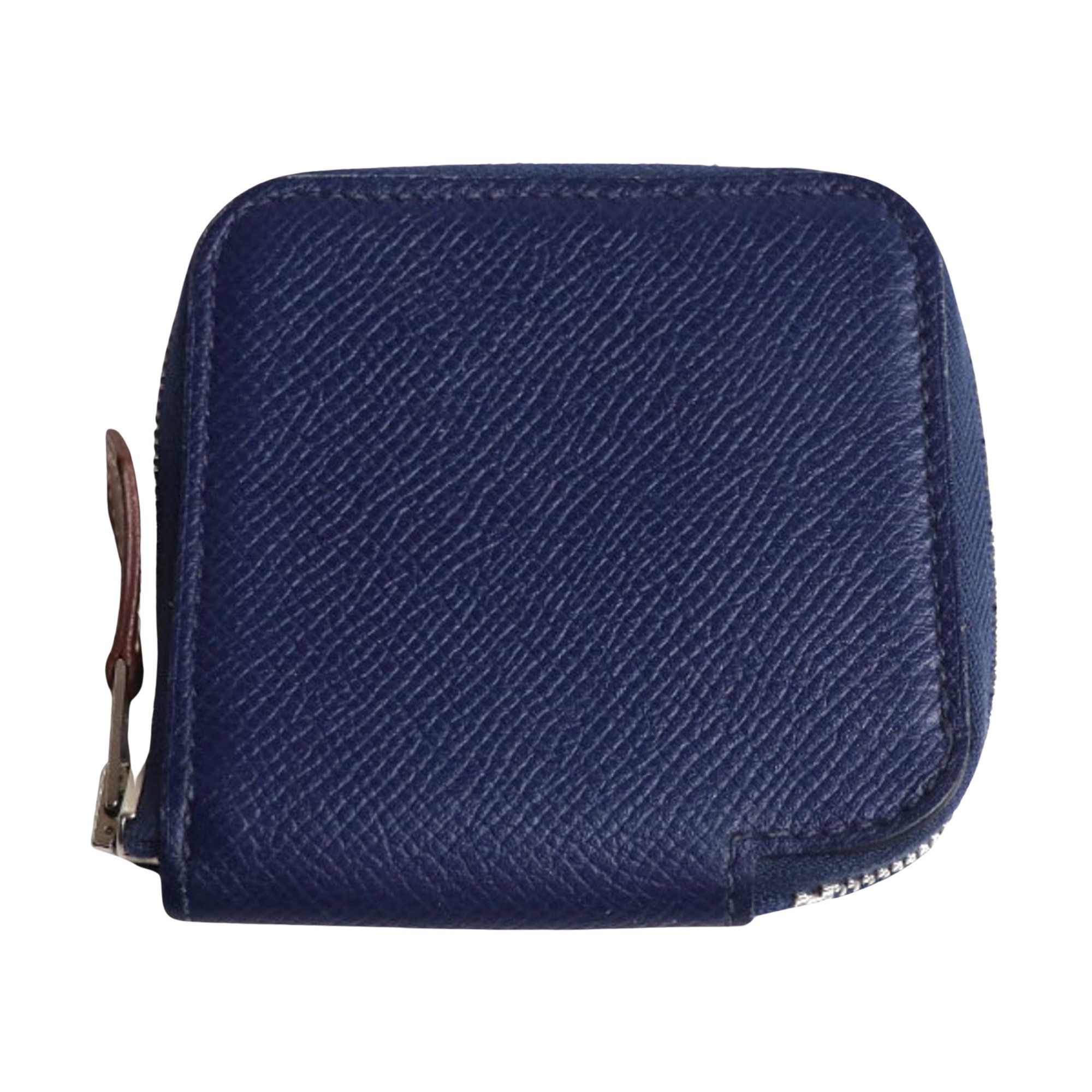 image of Hermes Silk'in Wallet in Navy, Women's