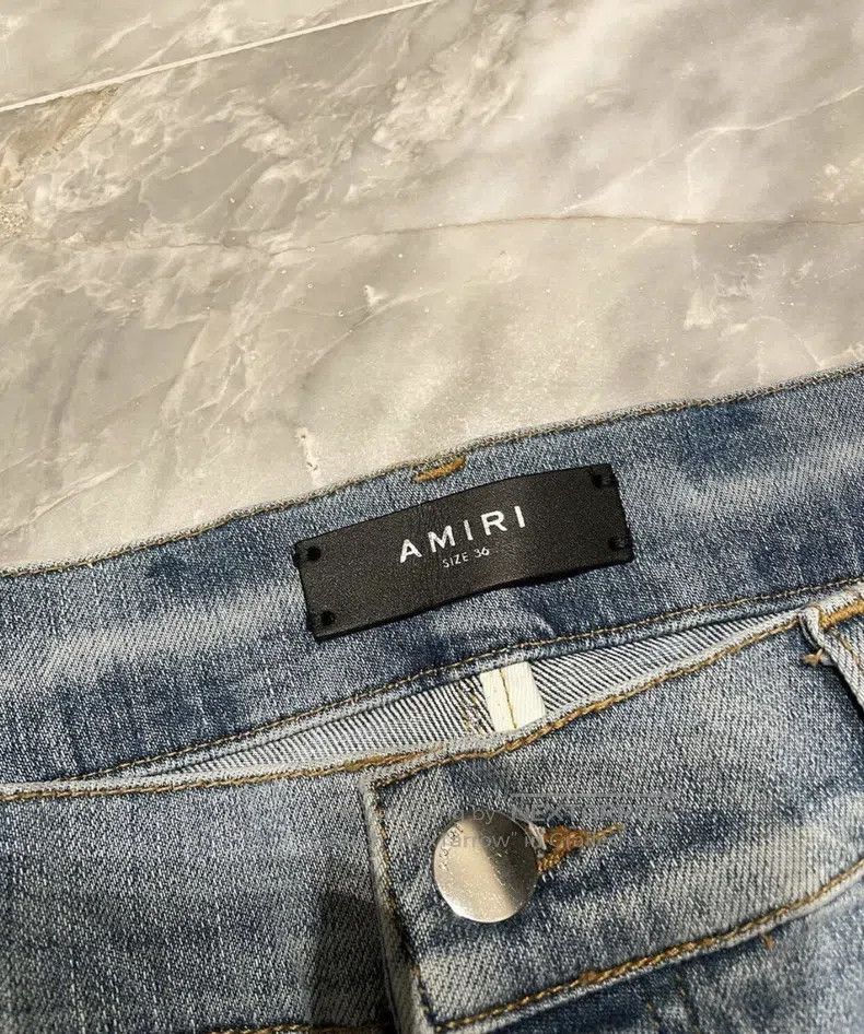 Amiri Amiri Classic rendered patchwork destroyed blue denim Size US 36 / EU 52 - 2 Thumbnail