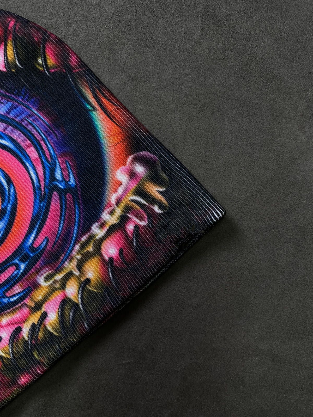 Japanese Brand Rare Psychedelic Swirl Eye No Cuff Knit Beanie Hat Multi OS Size ONE SIZE - 2 Thumbnail