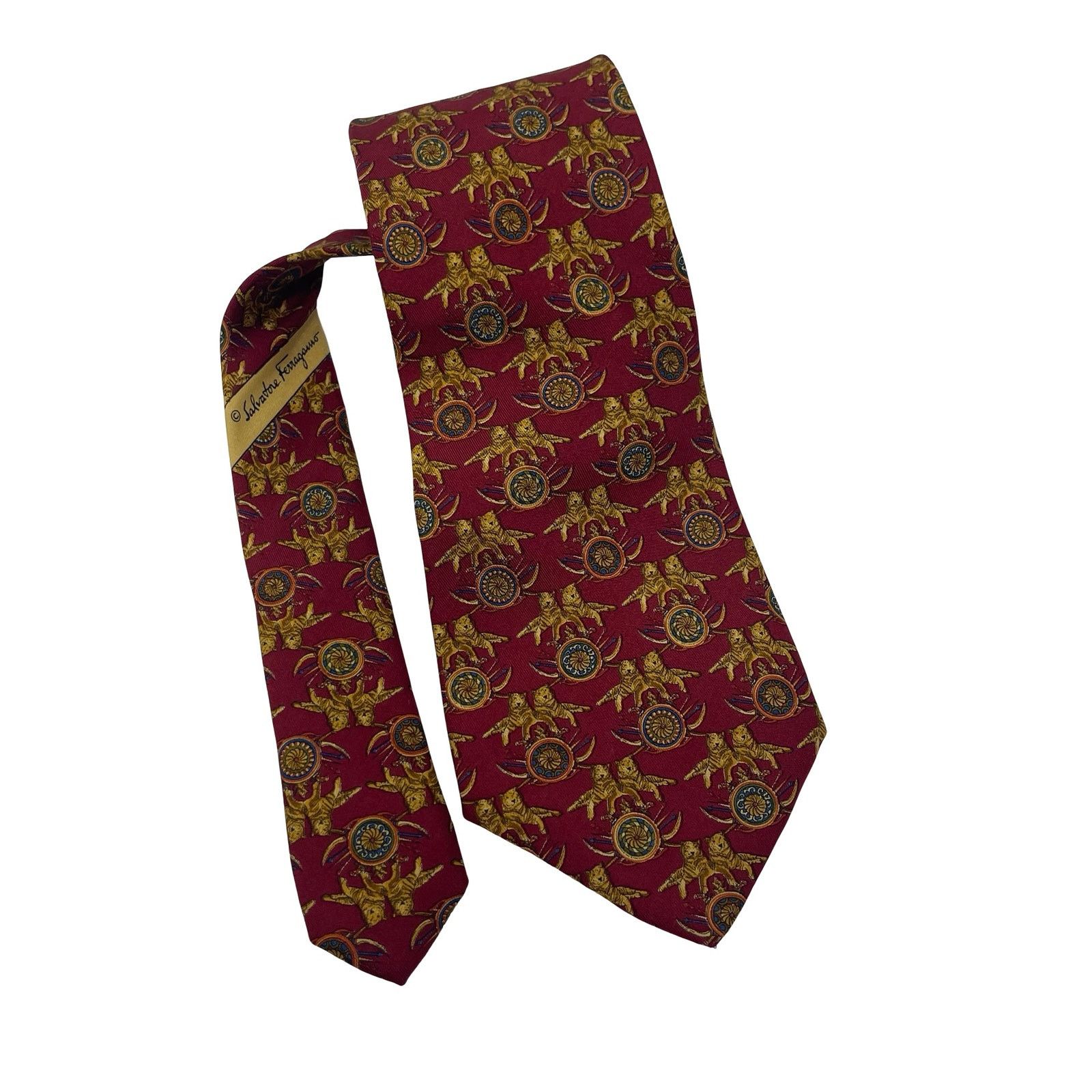 Salvatore Ferragamo Vintage Salvatore Ferragamo red and gold silk tie Size ONE SIZE - 1 Thumbnail