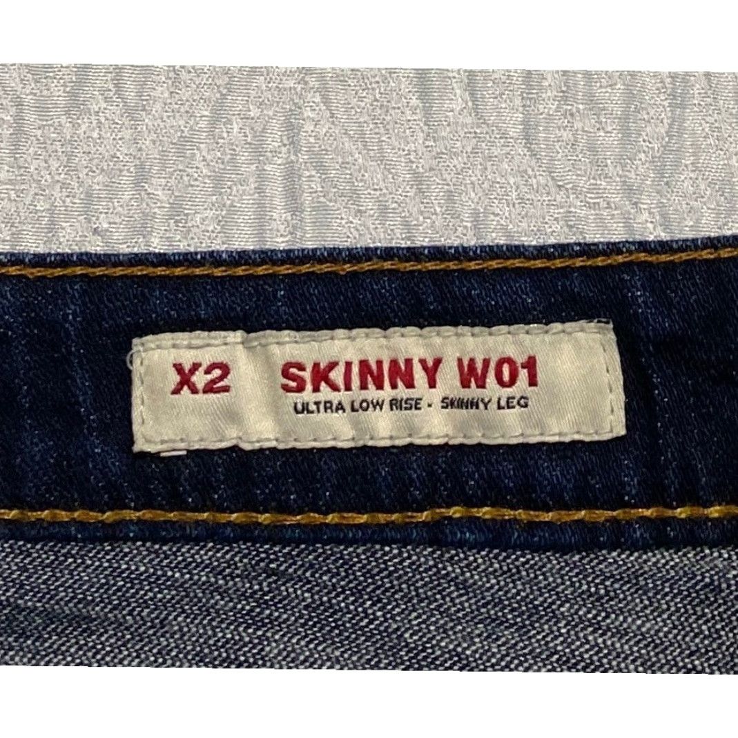 Denime X2 Jeans Skinny Women's Size 0 Blue 30x33 Denim Low Rise Pocket Embroidered 5-Pocket Quality Size 25" / US 0 / IT 36 - 5 Thumbnail