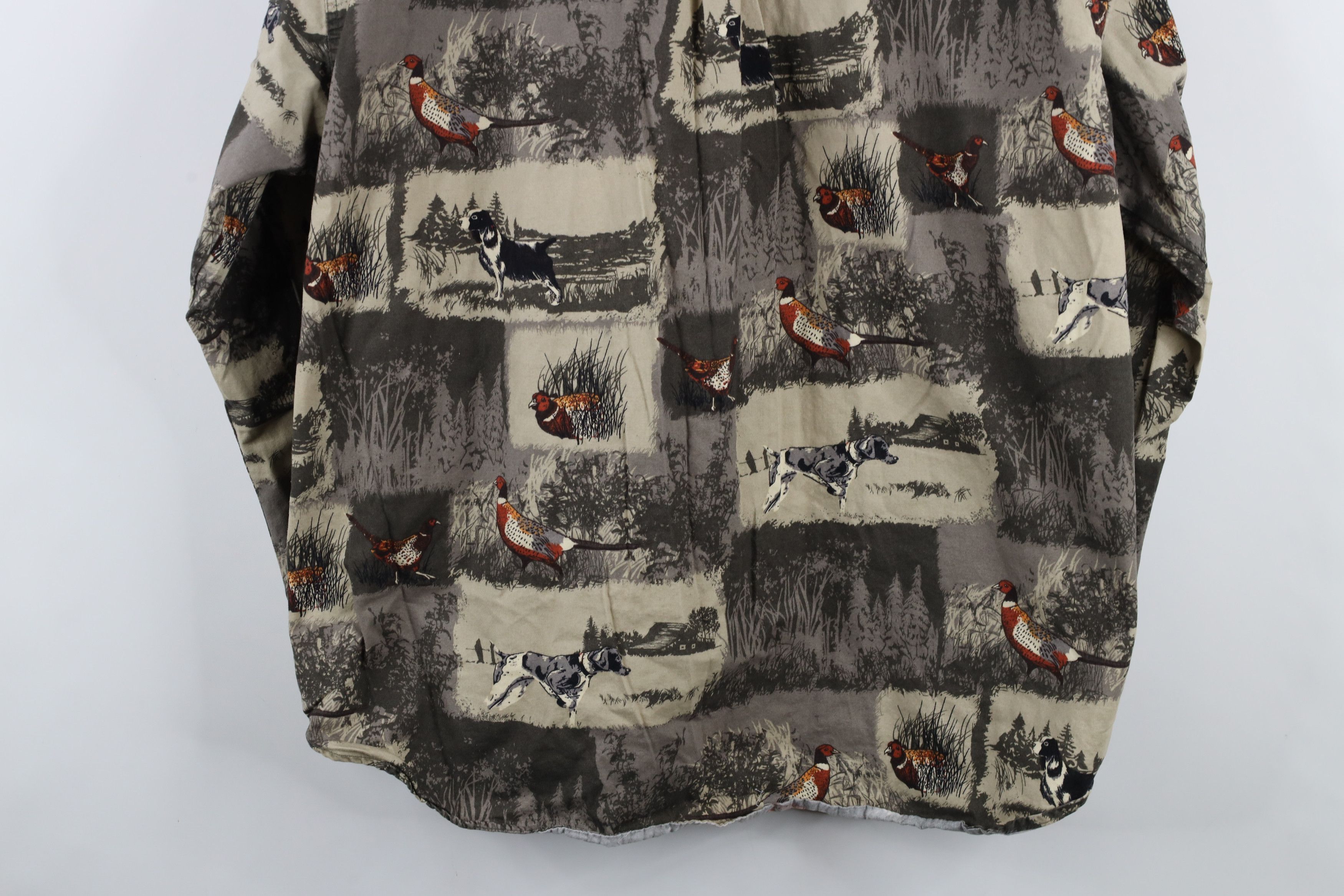 Vintage Vintage 90s Pheasant Dog Hunting All Over Print Button Shirt Size US XL / EU 56 / 4 - 12 Thumbnail