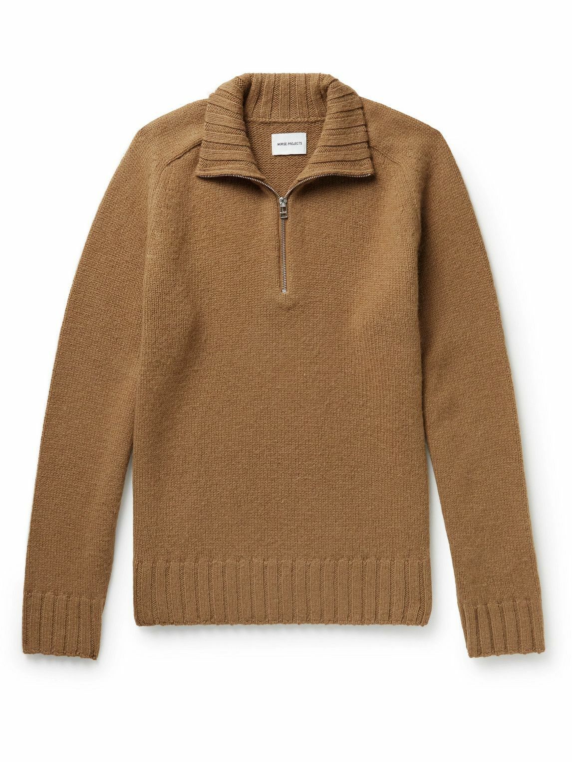 Norse Projects $540 - Bruno Alpaca Half Zip - Duffle Brown Size US M / EU 48-50 / 2 - 5 Thumbnail