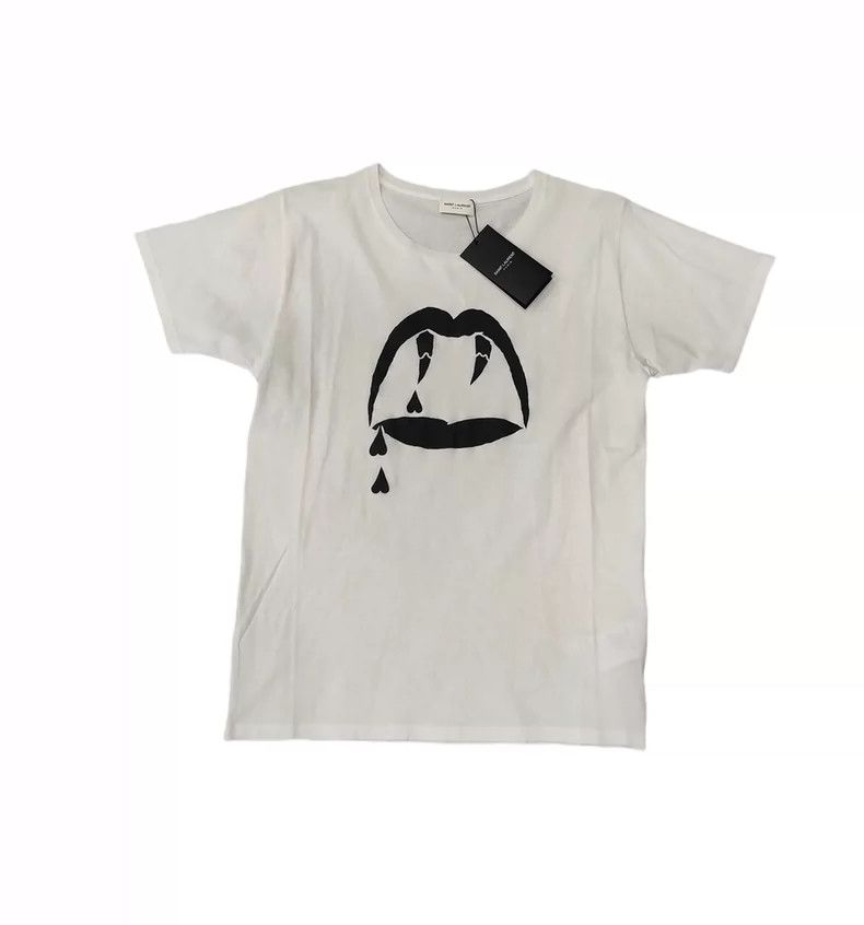 Saint Laurent Paris Saint Laurent Paris White thin round neck short sleeve Size S / US 4 / IT 40 - 1 Thumbnail