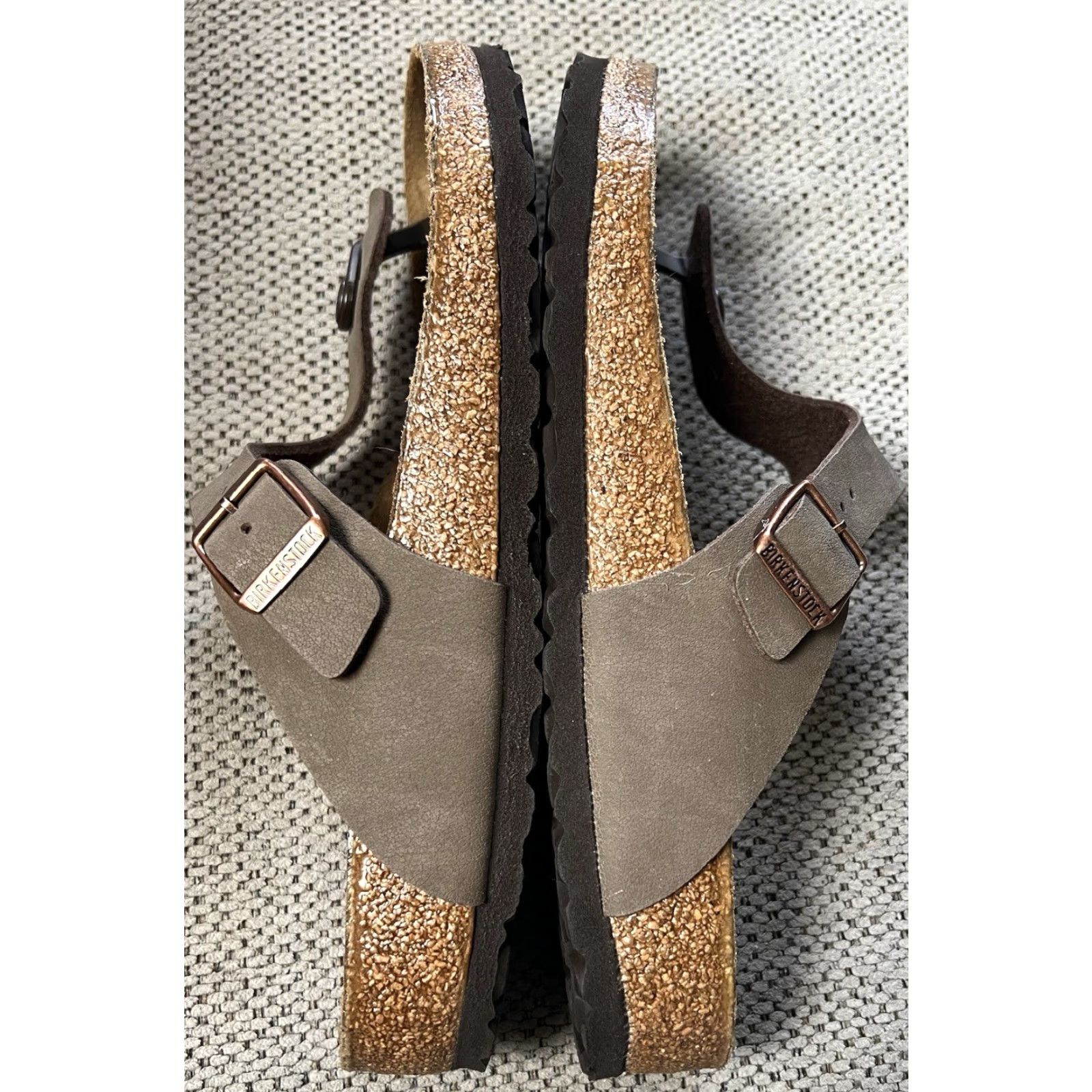 Birkenstock Birkenstock Gizeh Birko-Flor Nubuck Brown Sandal 41 8 Mens Womens Slip On Buckle Casual Summer Leather Nubuck Size ONE SIZE - 4 Thumbnail