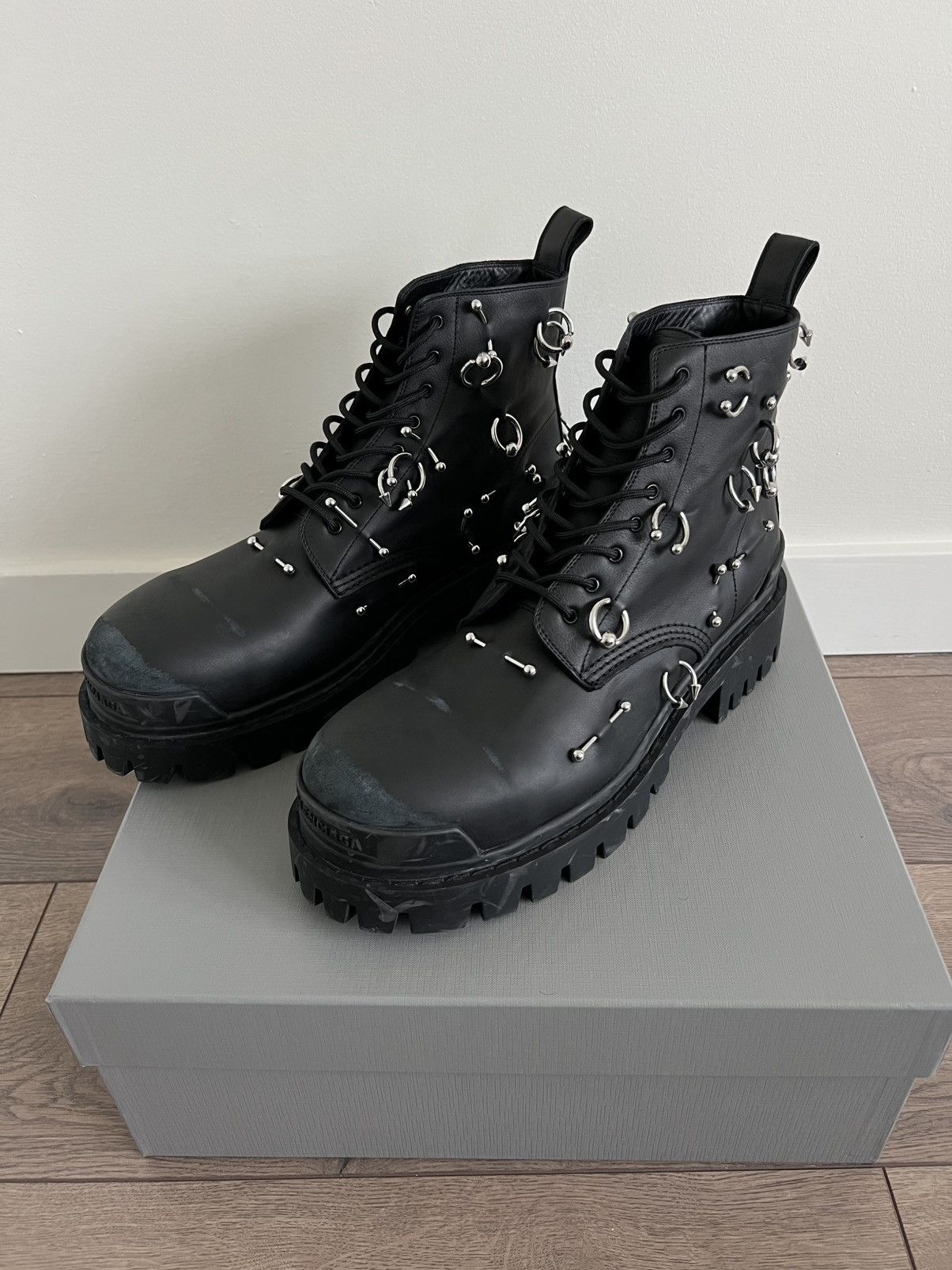 Balenciaga Balenciaga Leather Strike Piercing Boot 45 Size US 12 / EU 45 - 10 Thumbnail