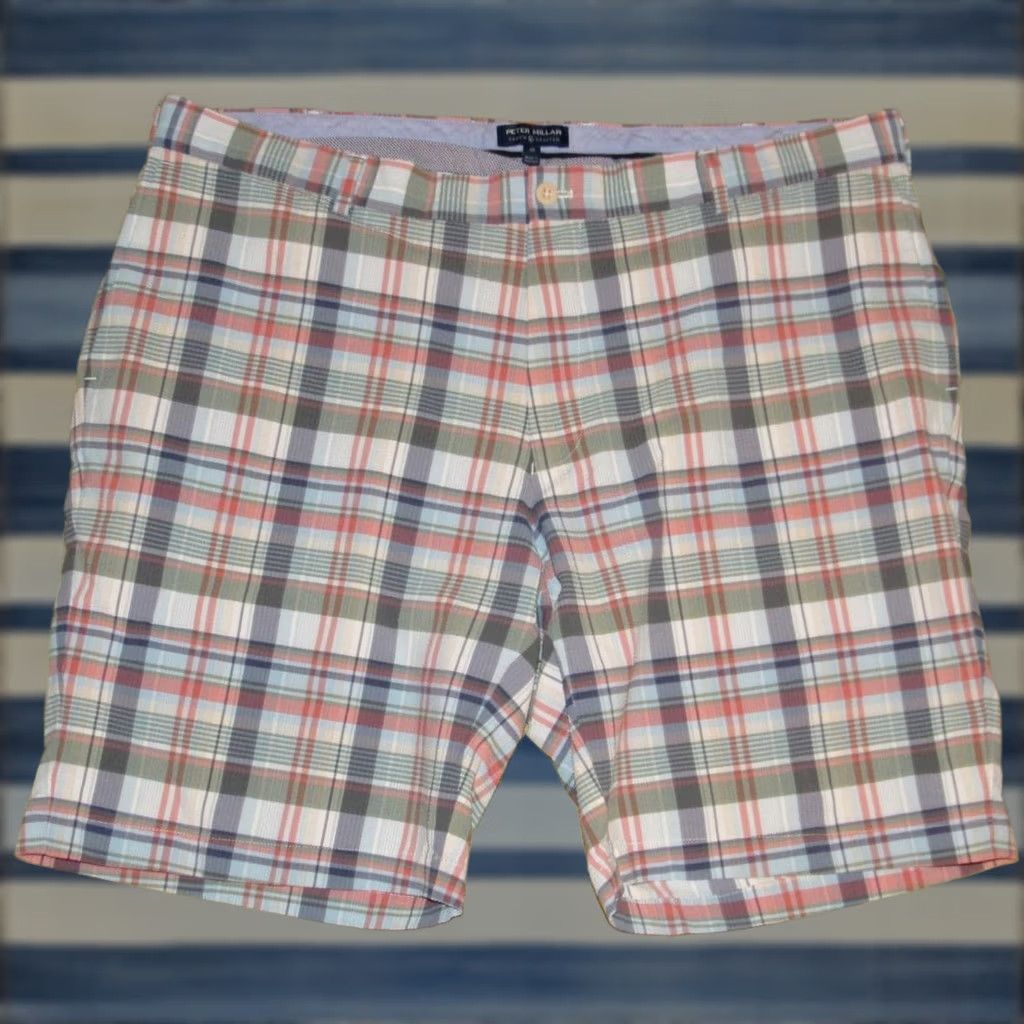 Peter Millar PETER MILLAR Crown Matlock Madras 9" Seersucker Chino Shorts 40 Men 40 Multicolor Seersucker Chino Shorts Mens 90s? Size US 40 / EU 56 - 1 Thumbnail