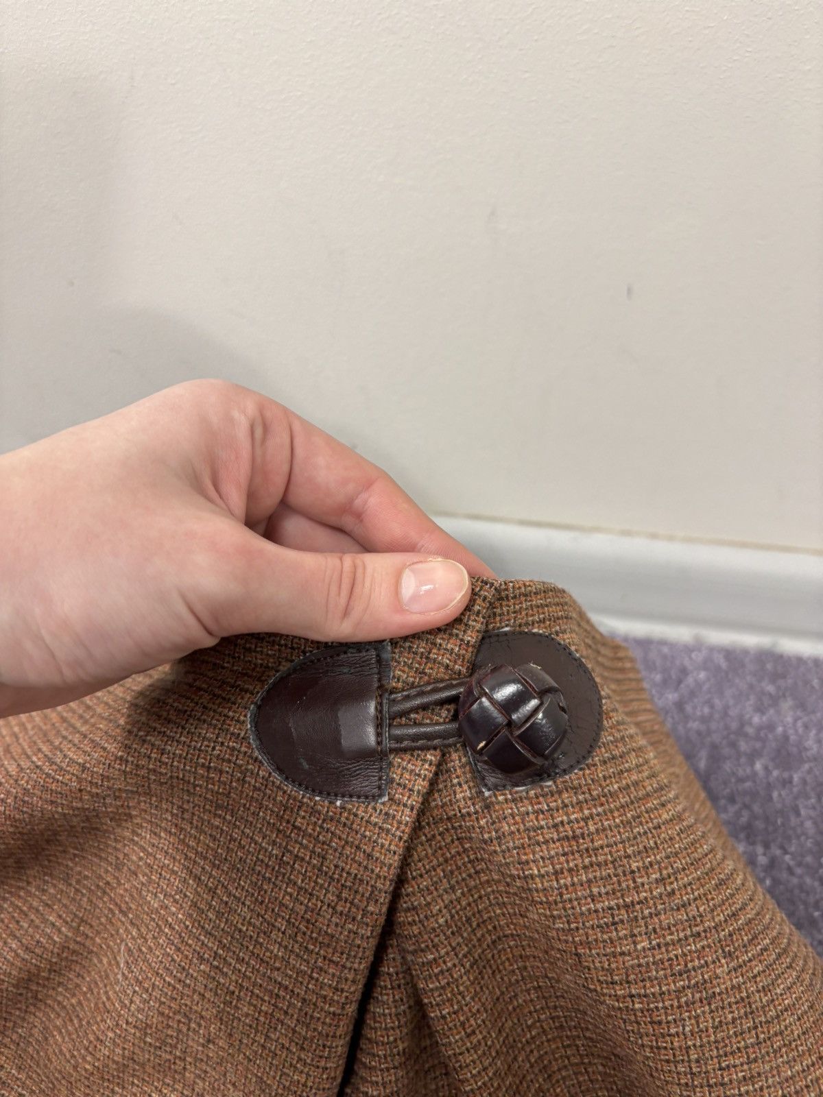 Etro Etro Women’s Brown Wool Tweed Wrap Skirt Leather Toggle Size 32" / US 10 / IT 46 - 6 Thumbnail
