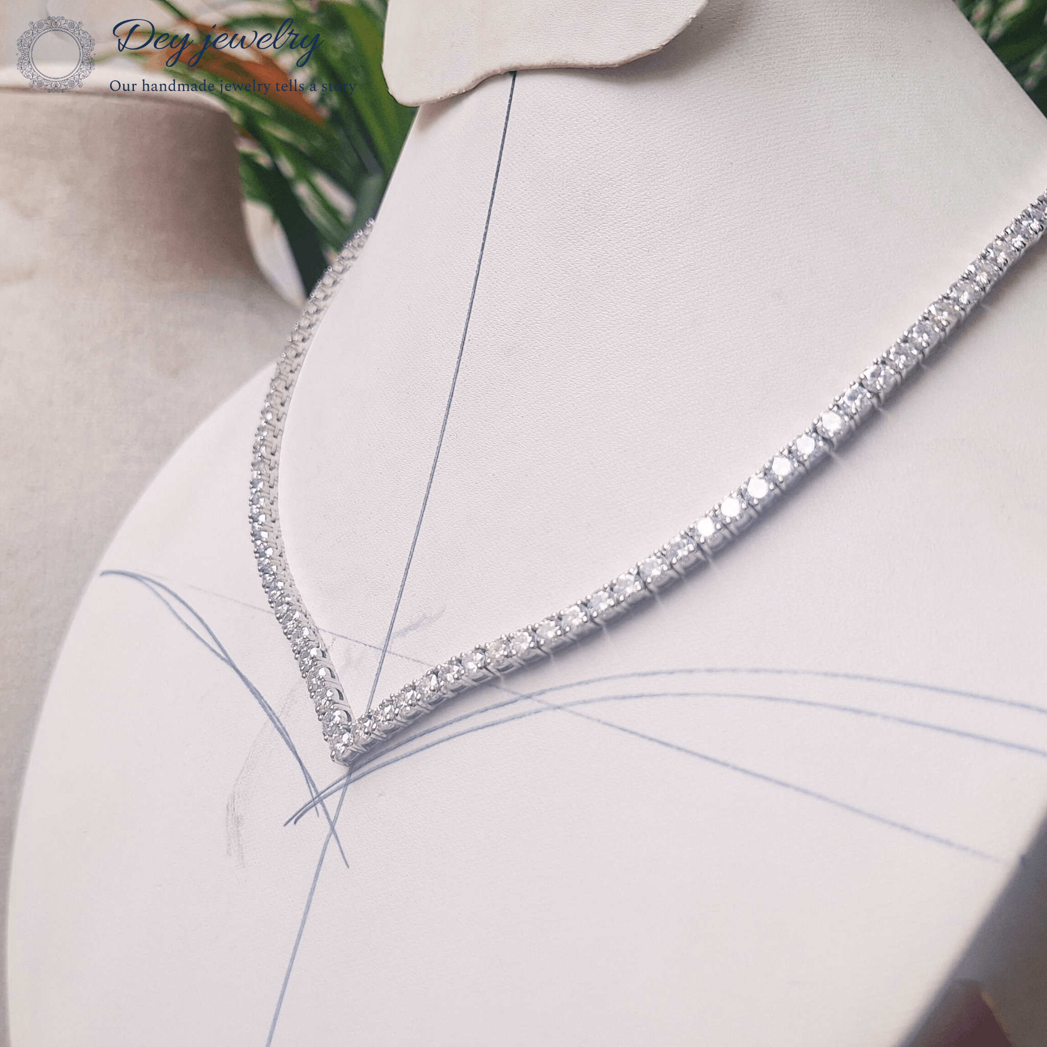 Other Moissanite V Shape Tennis Weeding Necklace Size ONE SIZE - 5 Thumbnail