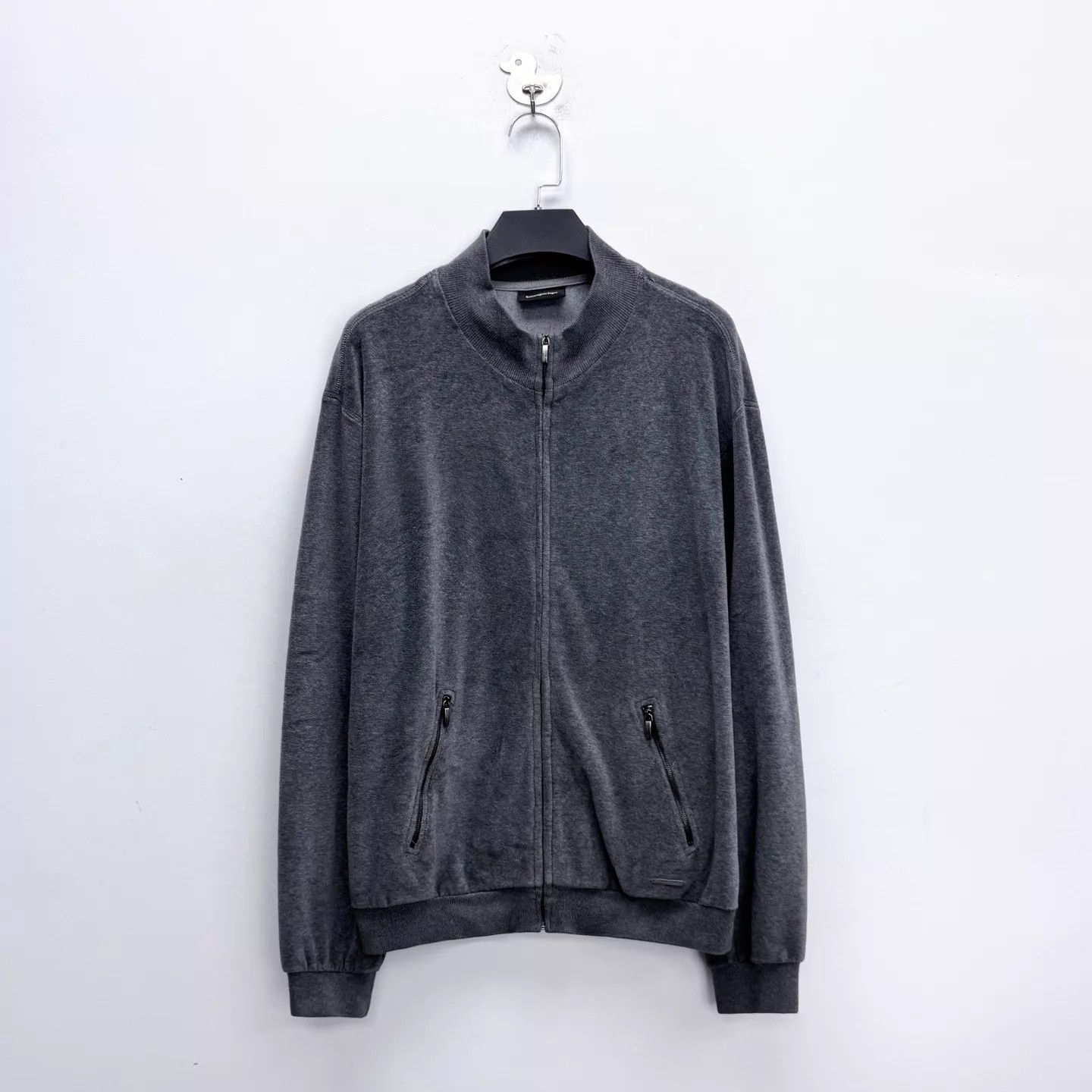 Ermenegildo Zegna Zegna Gray Velvet Hem Zip Jacket Unisex 52 99New Size US L / EU 52-54 / 3 - 1 Thumbnail