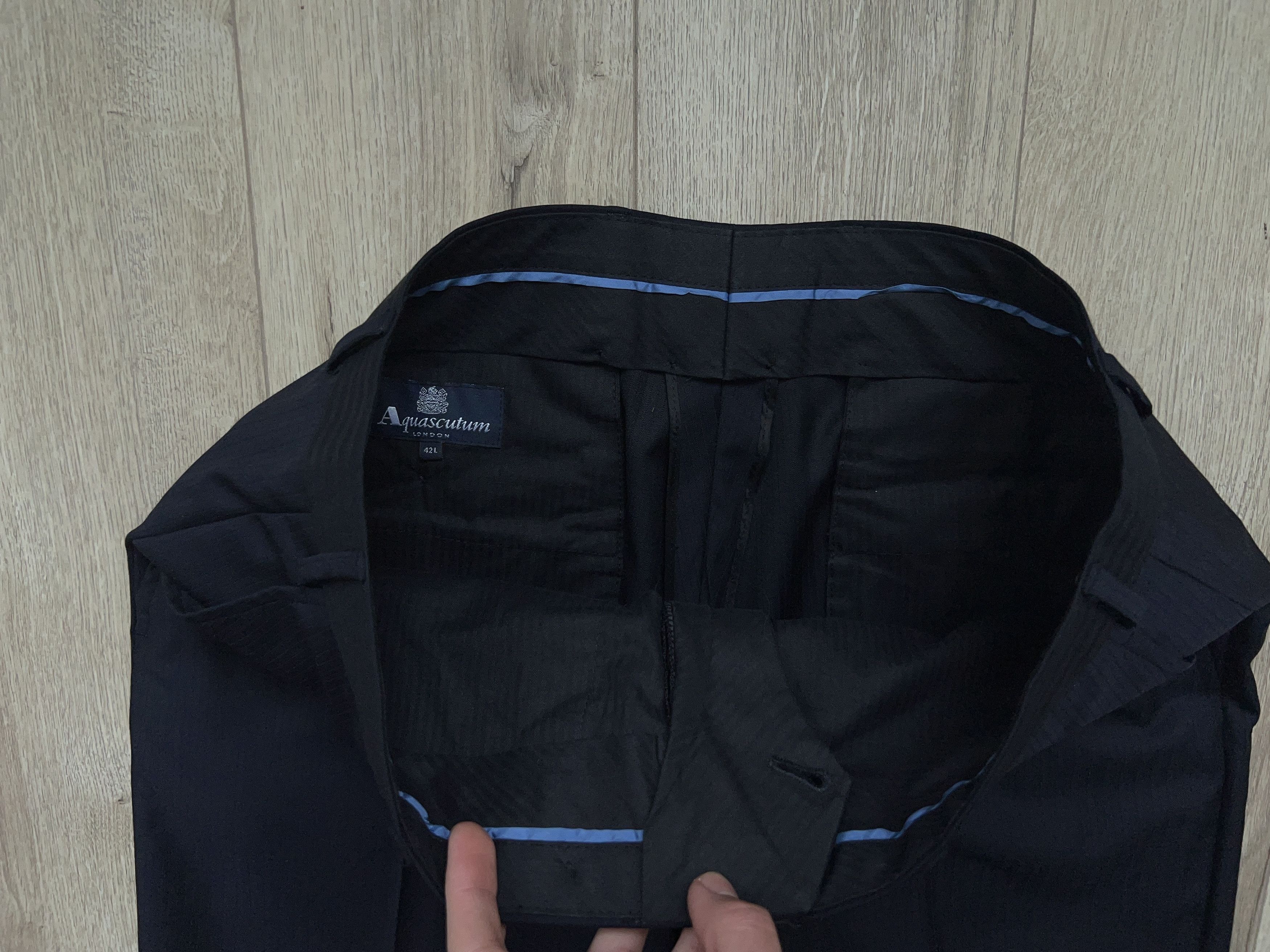 Aquascutum × Designer London Suit 2 Piece Blazer Sport Coat Pants Trousers 42L 52L Size 42L - 19 Thumbnail