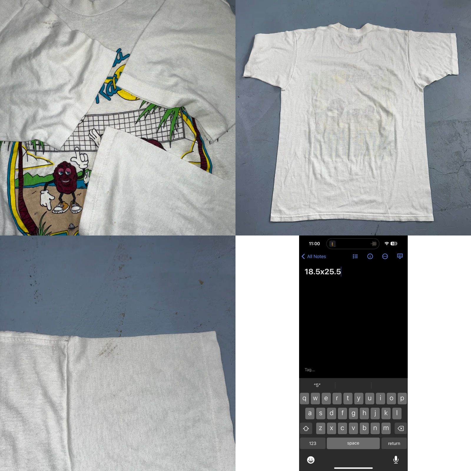 Vintage 1988 The California Raisins VTG T Shirt Beach Party Volleyball Palm Trees 80s Men L White Crew Neck Short Sleeve Vintage Graphic Print Size Regular Size US L / EU 52-54 / 3 - 8 Thumbnail